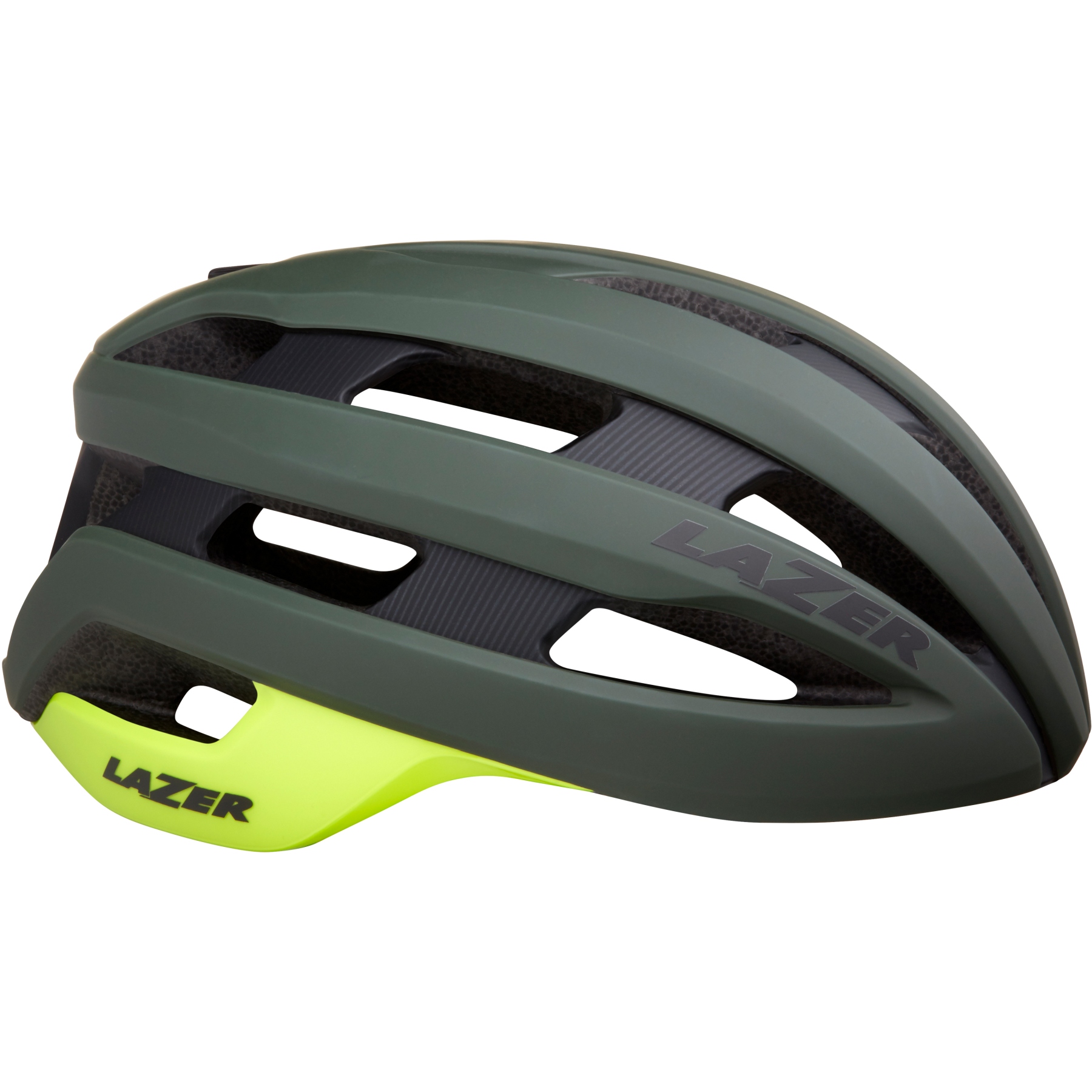 Image of Lazer Sphere Bike Helmet - matte dark green flash yellow