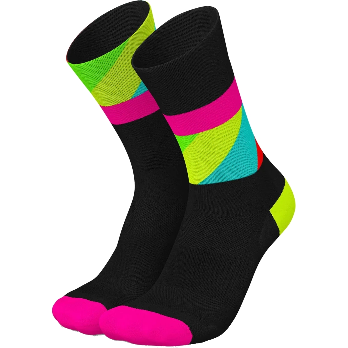 Image de INCYLENCE Chaussettes - Ultralight Strides - Noir Pink Canary