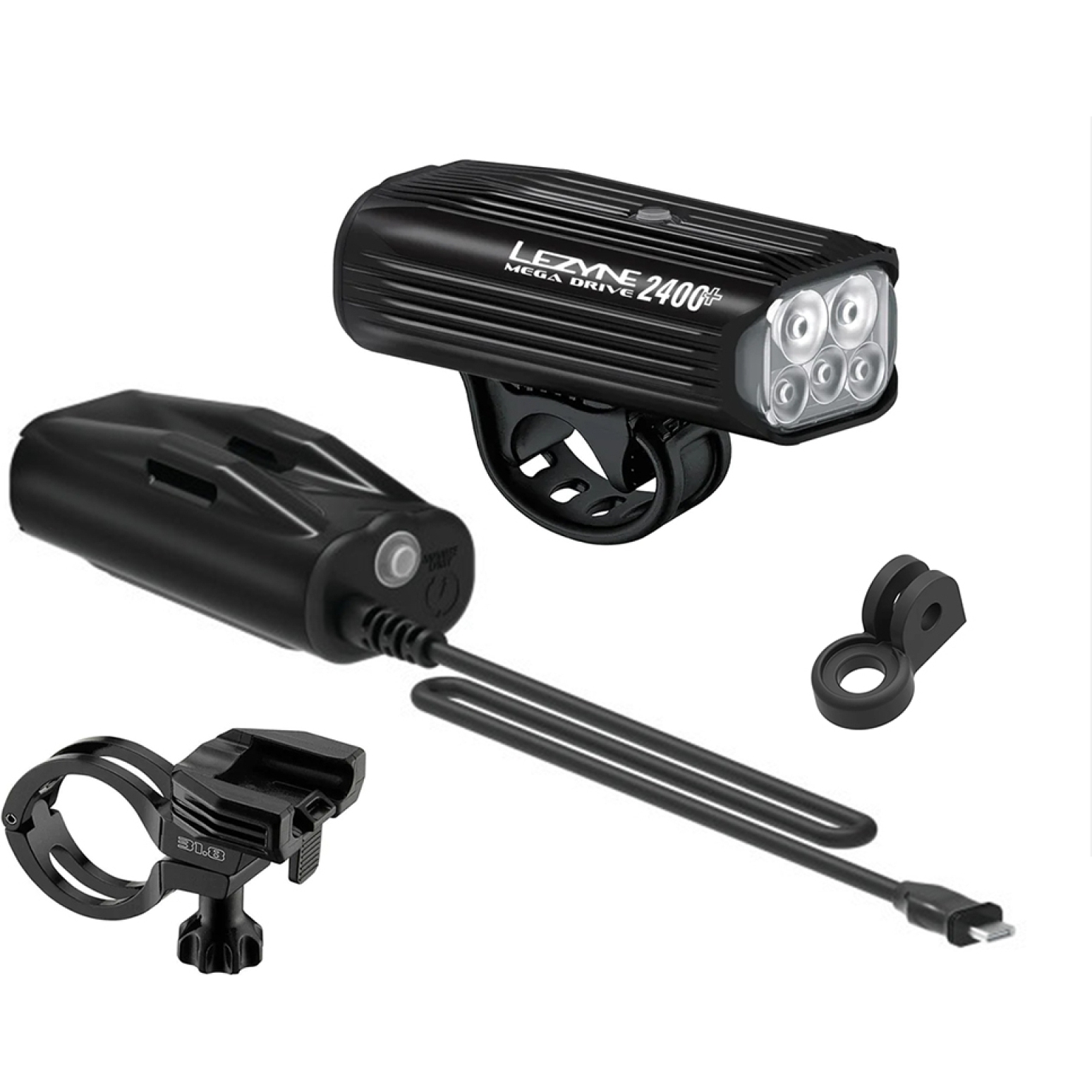 Lezyne Mega Drive 2400+ Loaded Kit Fietslamp Vooraan - zwart | BIKE24
