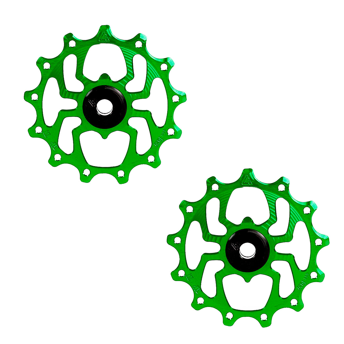 Picture of Alugear Spider MTB Pulleys Wheels for Shimano 12-speed - 13/13 teeth - green