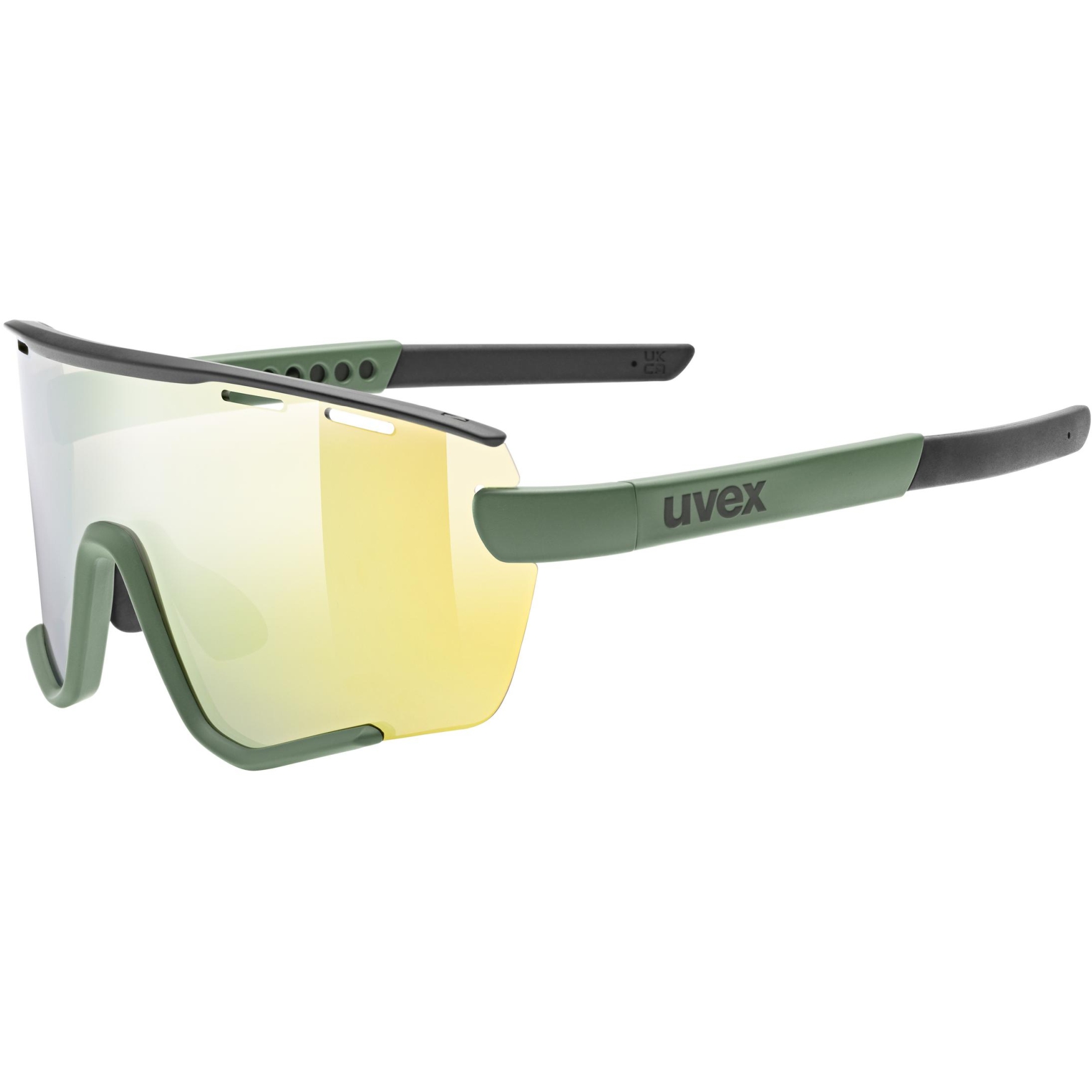Image of Uvex sportstyle 236 Glasses Set - moss green-black matt/supravision mirror yellow + clear