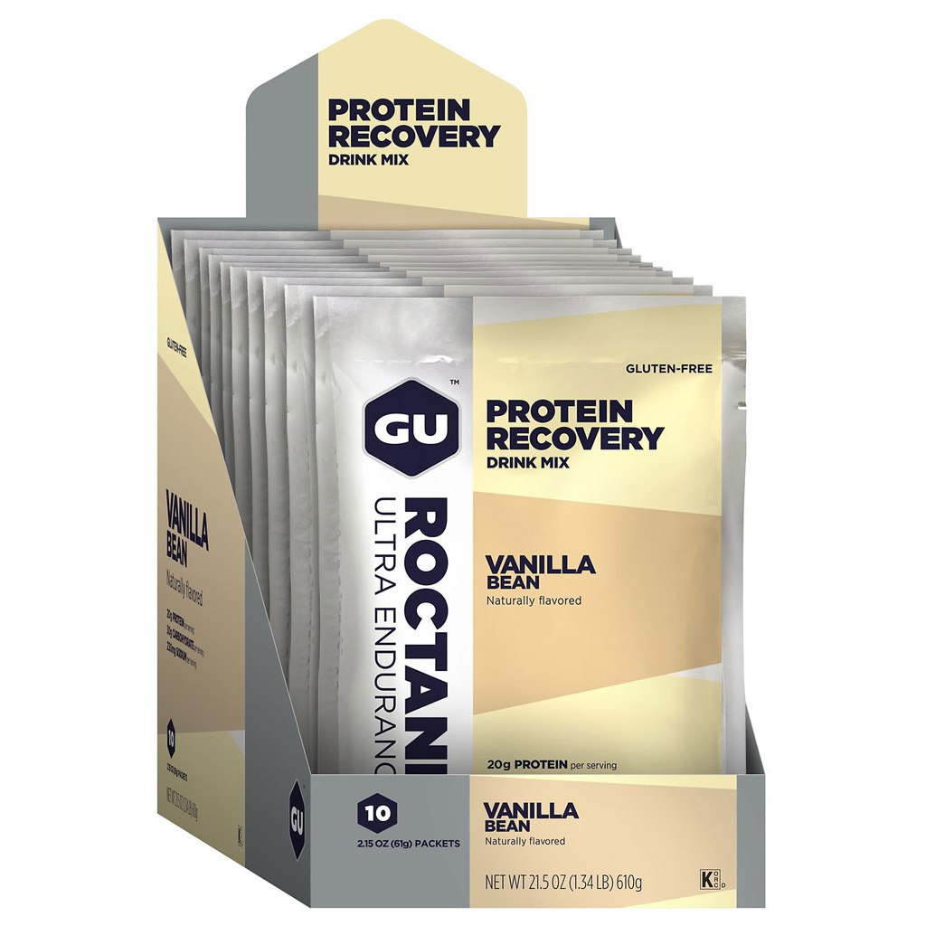 Produktbild von GU Roctane Recovery Protein Drink Mix (Vanilla Bean) - Bevanda in Polvere - 10x61g