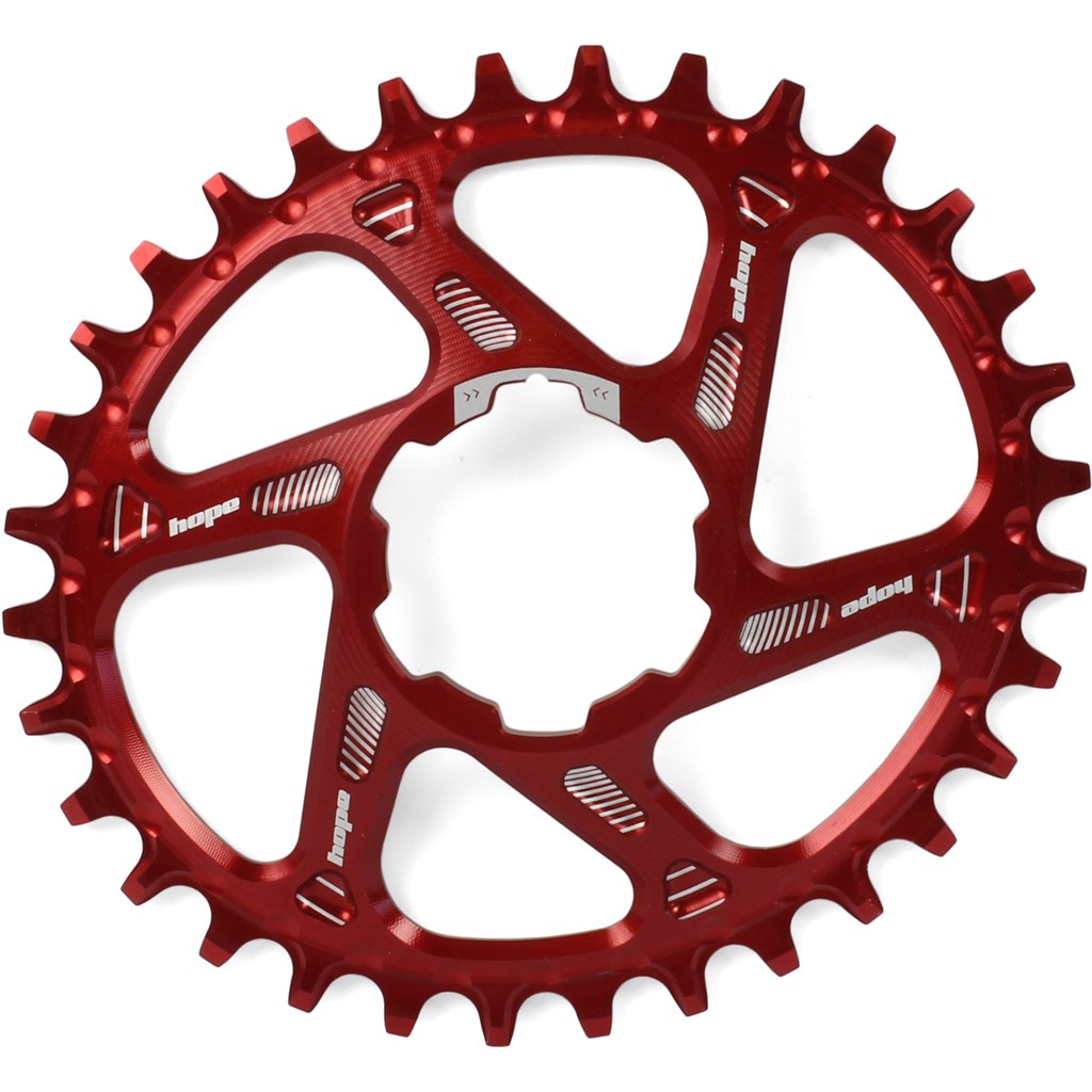Productfoto van Hope Oval Spiderless Retainer Narrow-Wide Chainring for Hope Cranks - red