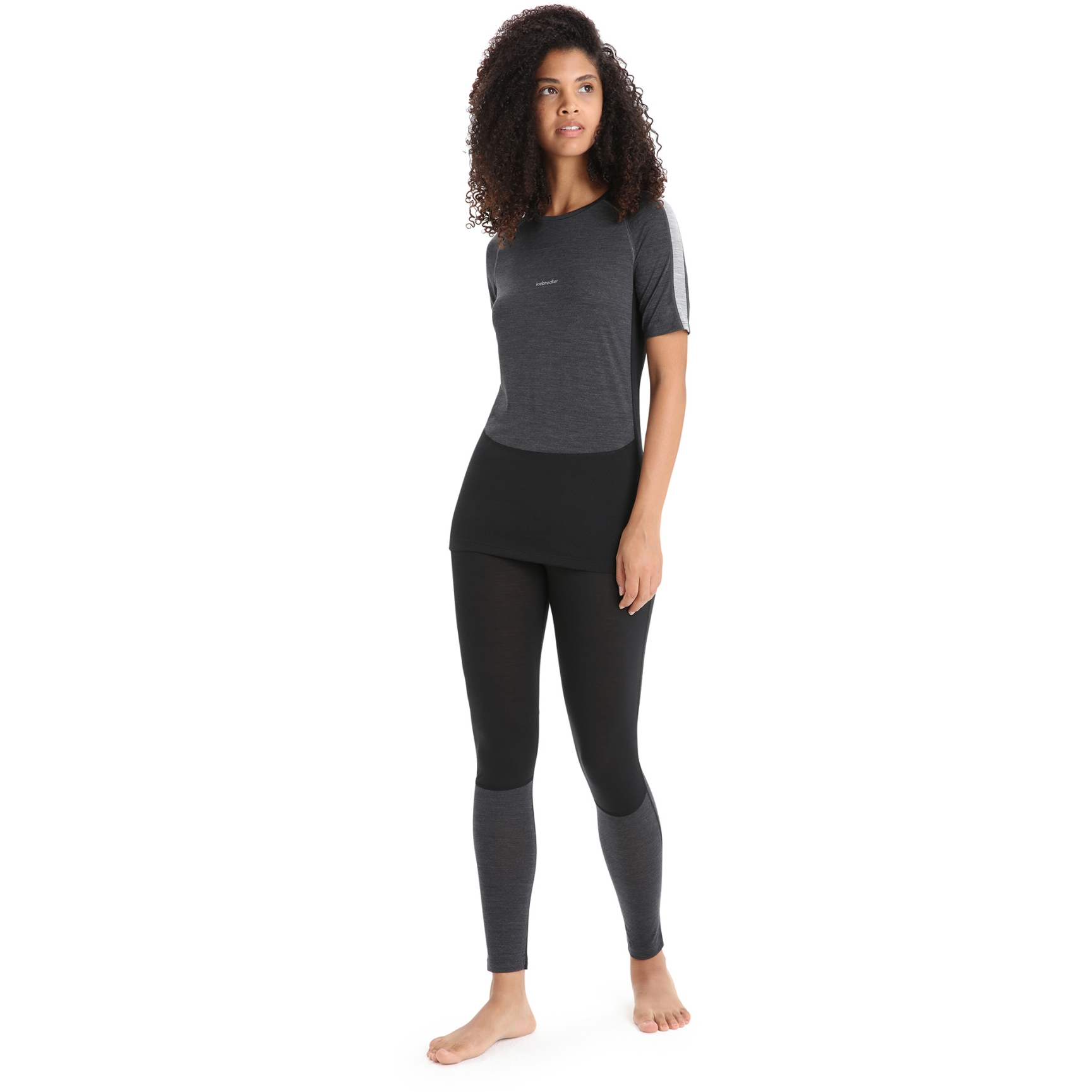 Icebreaker 125 ZoneKnit™ Merino Short Sleeve Crewe Thermal Top Women - Jet  Hthr/Black/Metro Hthr