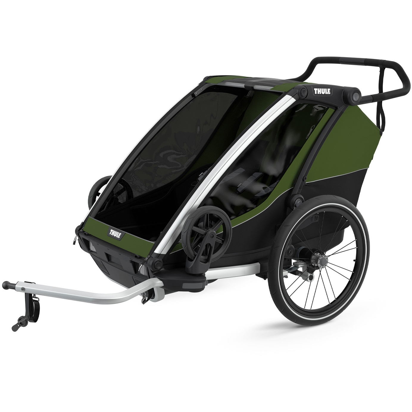 Picture of Thule Chariot Cab 2 - Bike Trailer for 2 Kids - cypress green