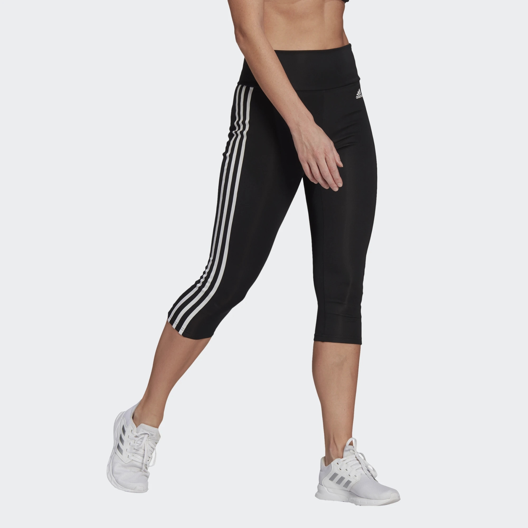 adidas Designed To Move High-Rise 3/4 Sport Tights Women - black/white  GL3985