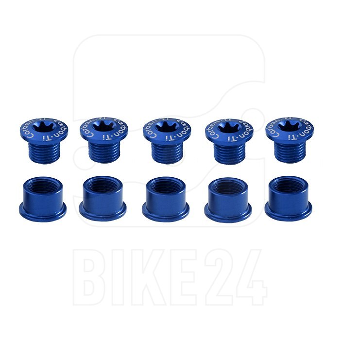 Picture of Carbon-Ti X-Fix Road Chainring Fixing Bolt Set - blue