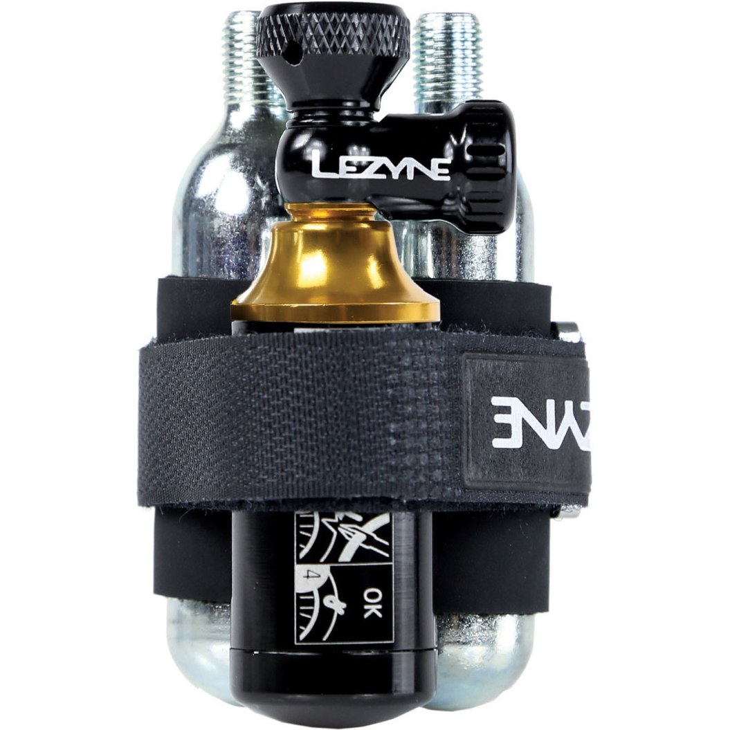 Productfoto van Lezyne Tubeless CO2 Blaster 2in1 Pump &amp; Repair Set incl. 2 Cartridges - black/gold