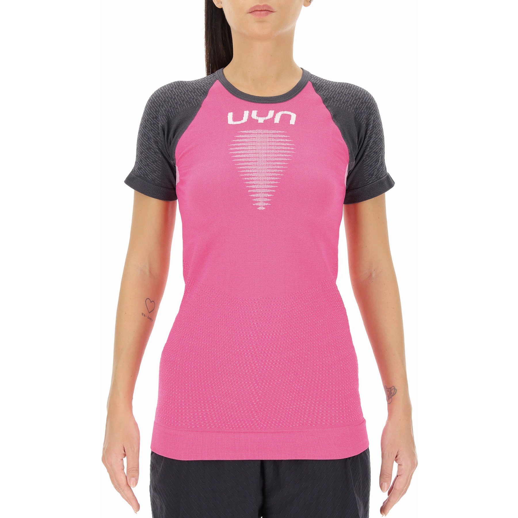 Bild von UYN Marathon Running T-Shirt Damen - Magenta/Charcoal/White