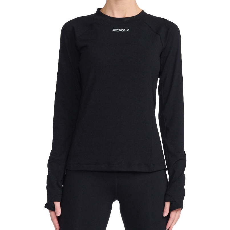 Picture of 2XU Ignition Women&#039;s Longsleeve Baselayer - black/silver reflective