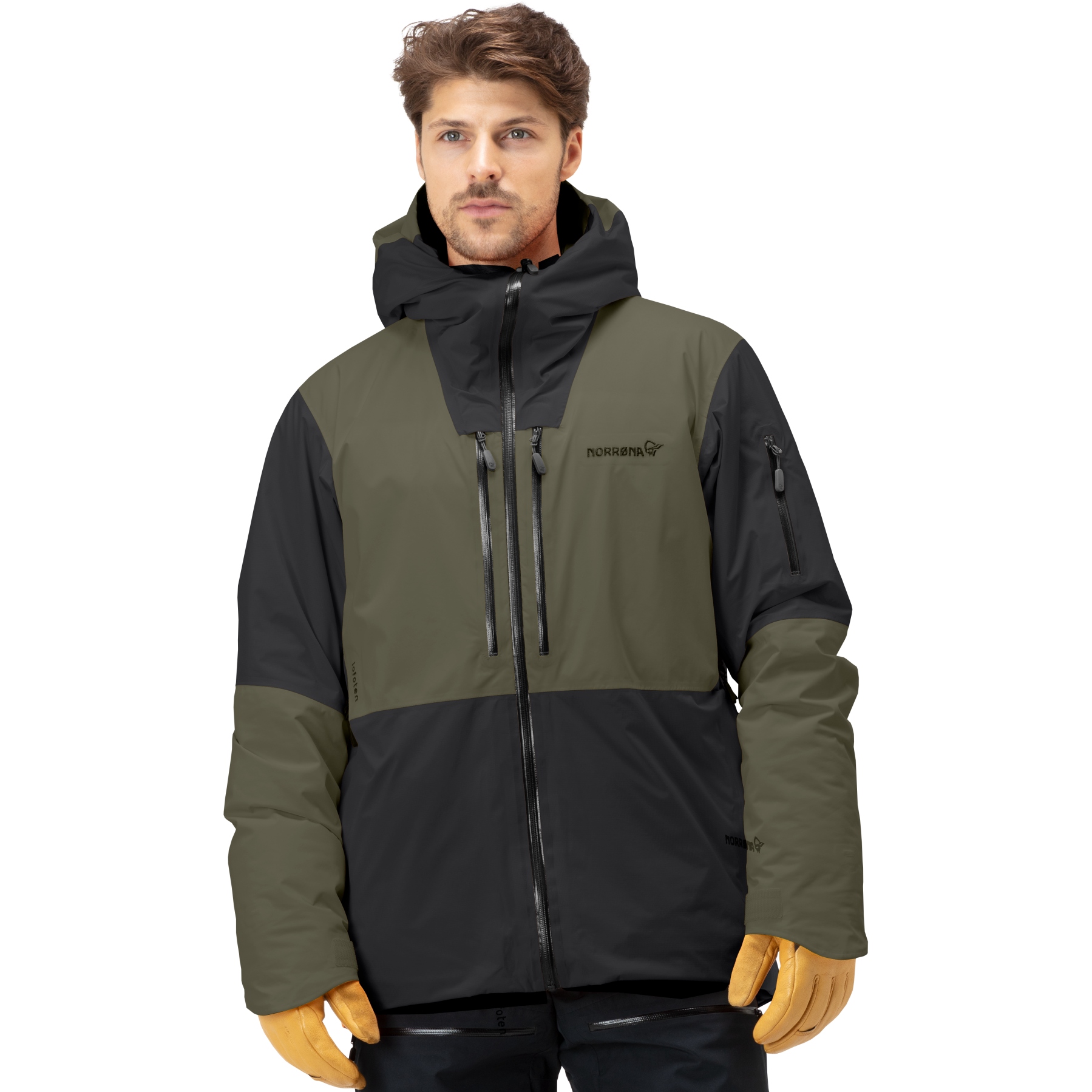 Picture of Norrona lofoten Gore-Tex thermo80 Jacket Men - Caviar/Olive Night