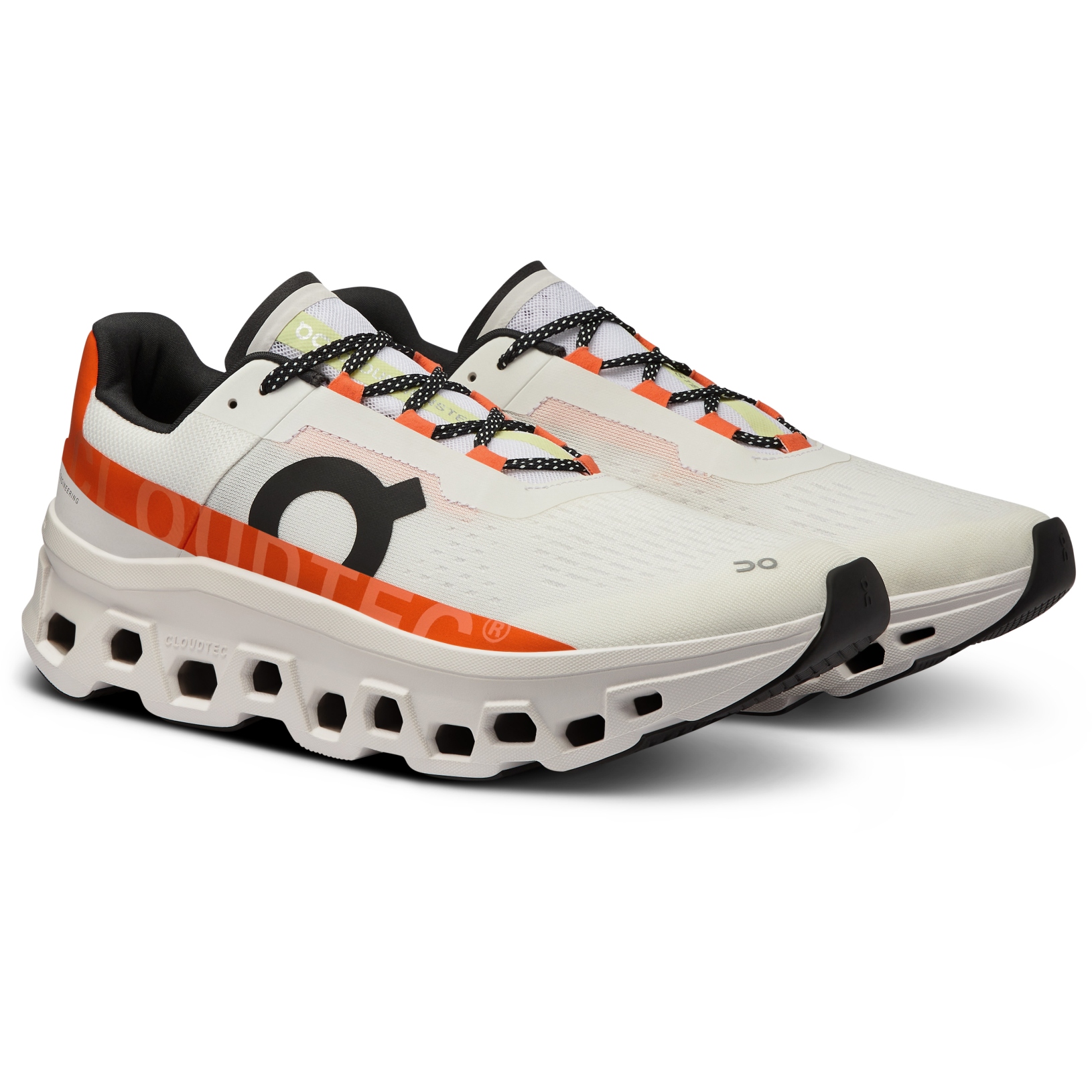Picture of On Cloudmonster Running Shoes - Undyed-White &amp; Flame
