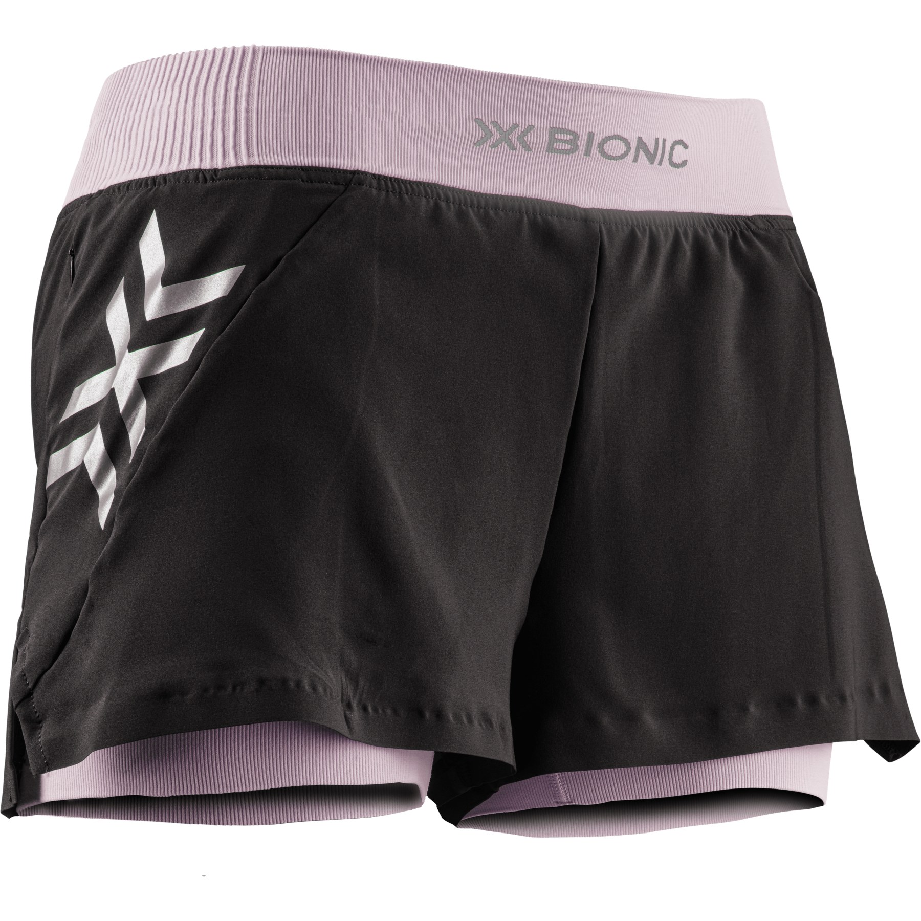 Picture of X-Bionic Twyce Race 2-In-1 Shorts Women - pale lilac/grey