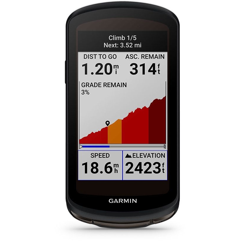 Soporte Garmin manillar de bicicleta para Garmin Edge 1040, 1030, 1000,  830, 820, 800, 530, 520, 500 - Soporte GPS en negro de Soporte para GPS