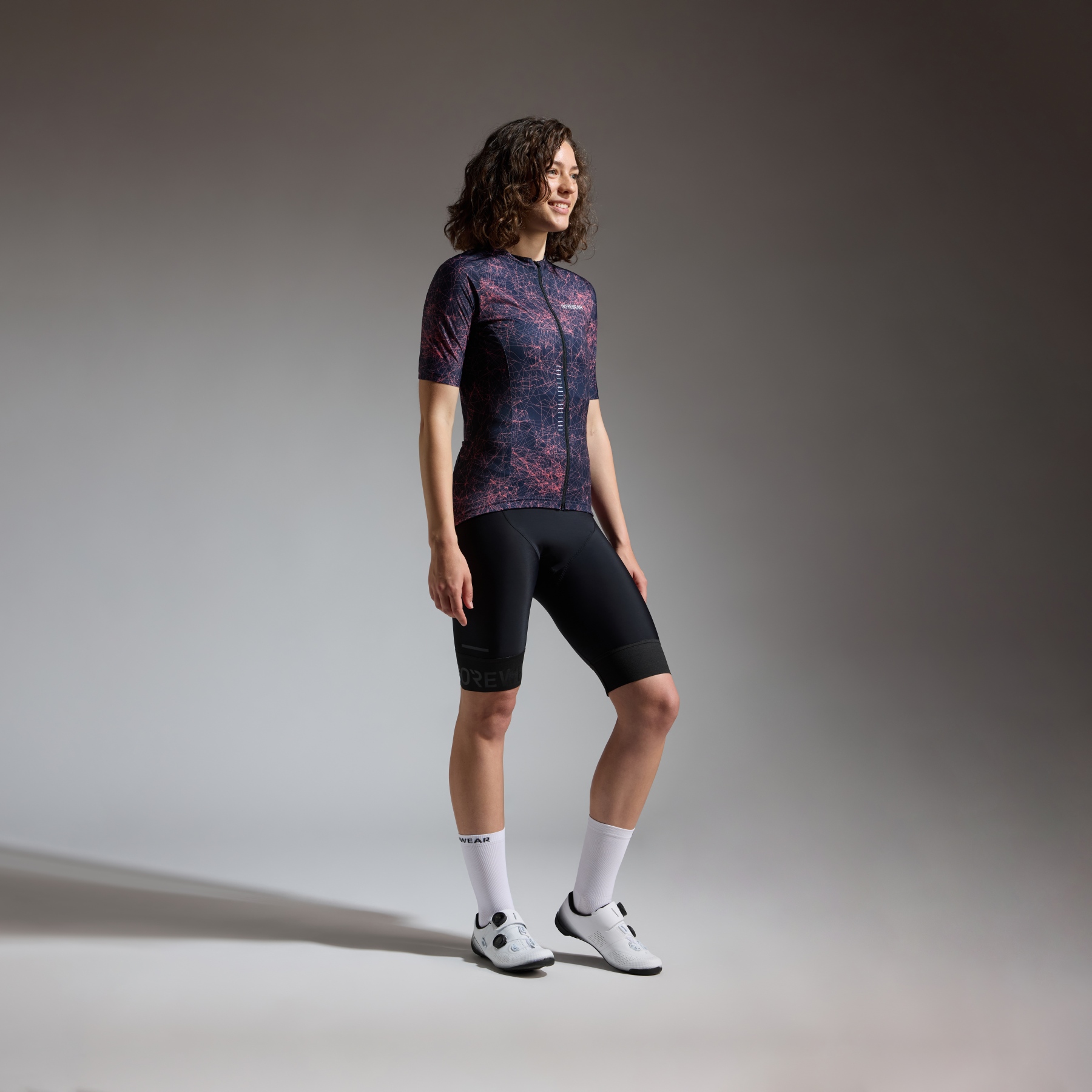 GOREWEAR Spirit Stripes Fietsshirt met Korte Mouwen Dames - process purple / tech beige BQBG