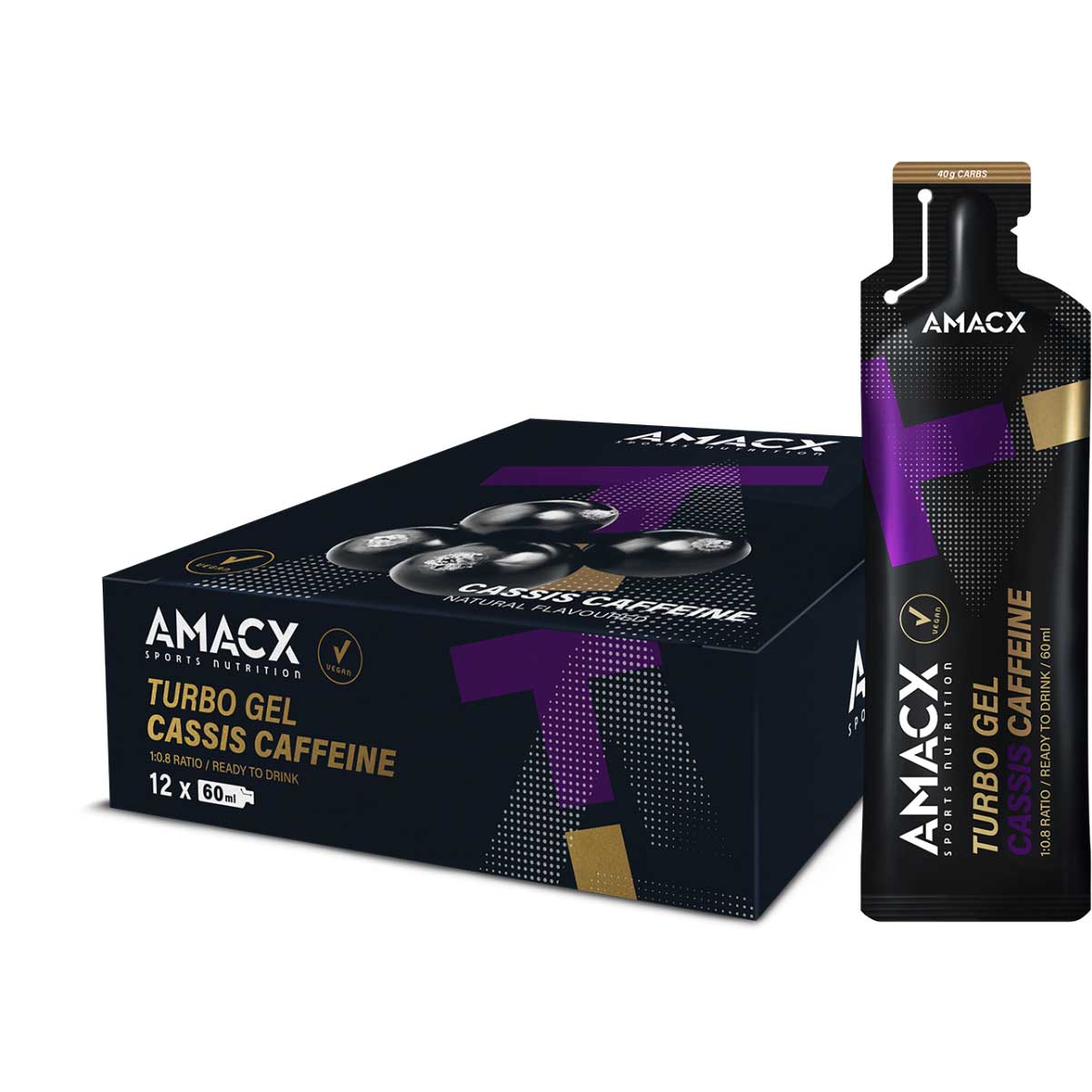 Picture of Amacx Turbo Gel Caffeine - Carbohydrate Gel - 12x60ml