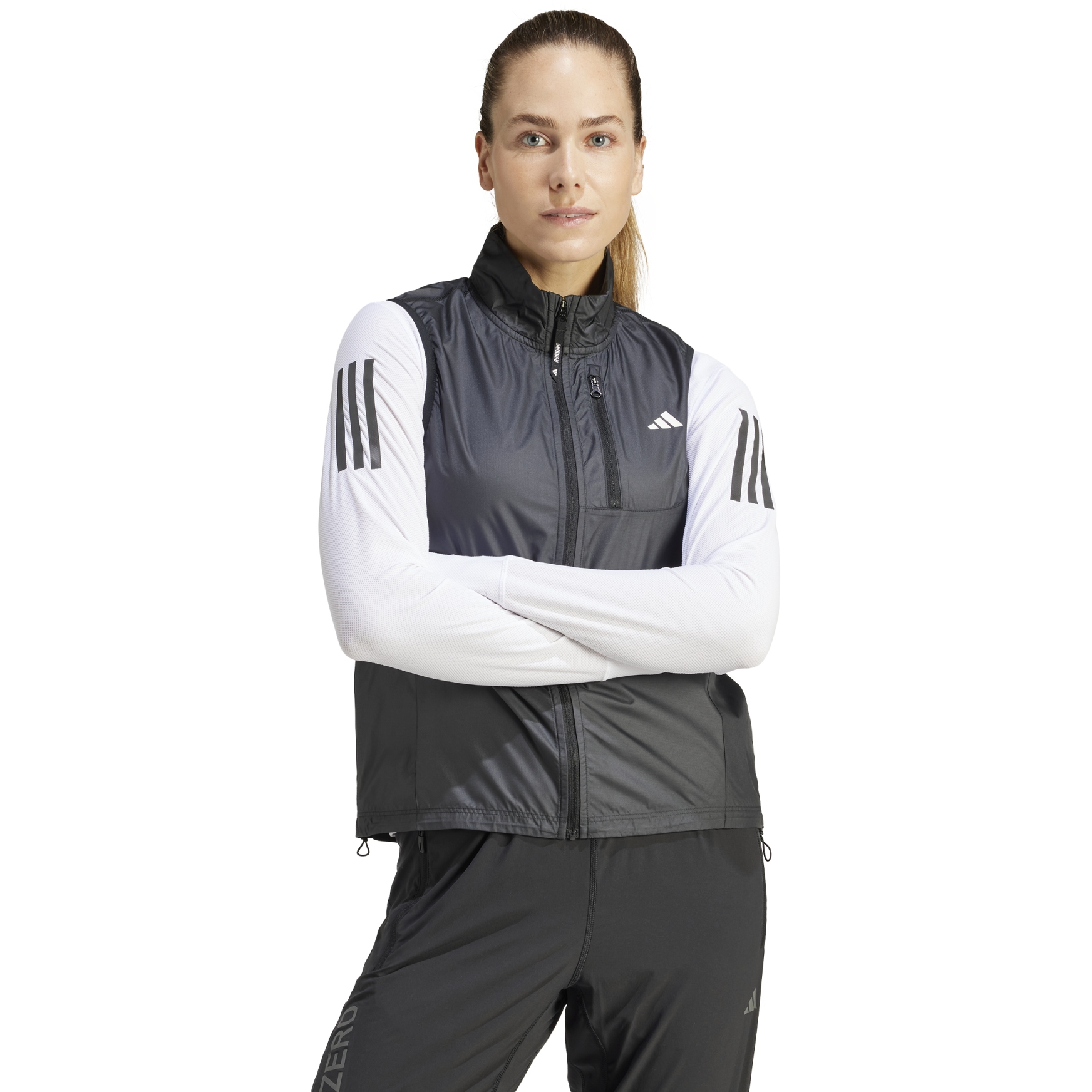 Productfoto van adidas Own the Run Windvest Dames - zwart IK7446