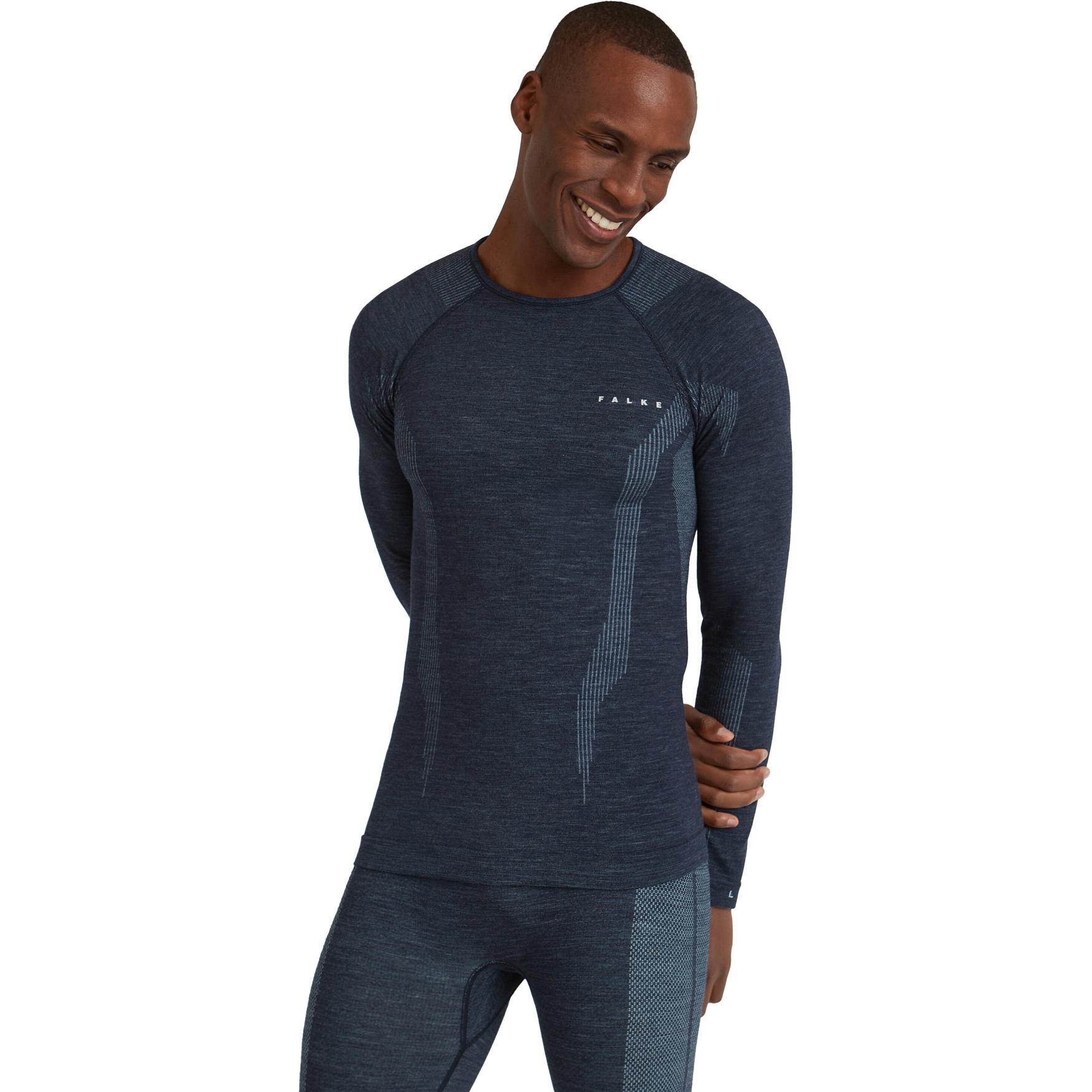 Picture of Falke Wool-Tech Longsleeve Shirt Men - space blue 6116