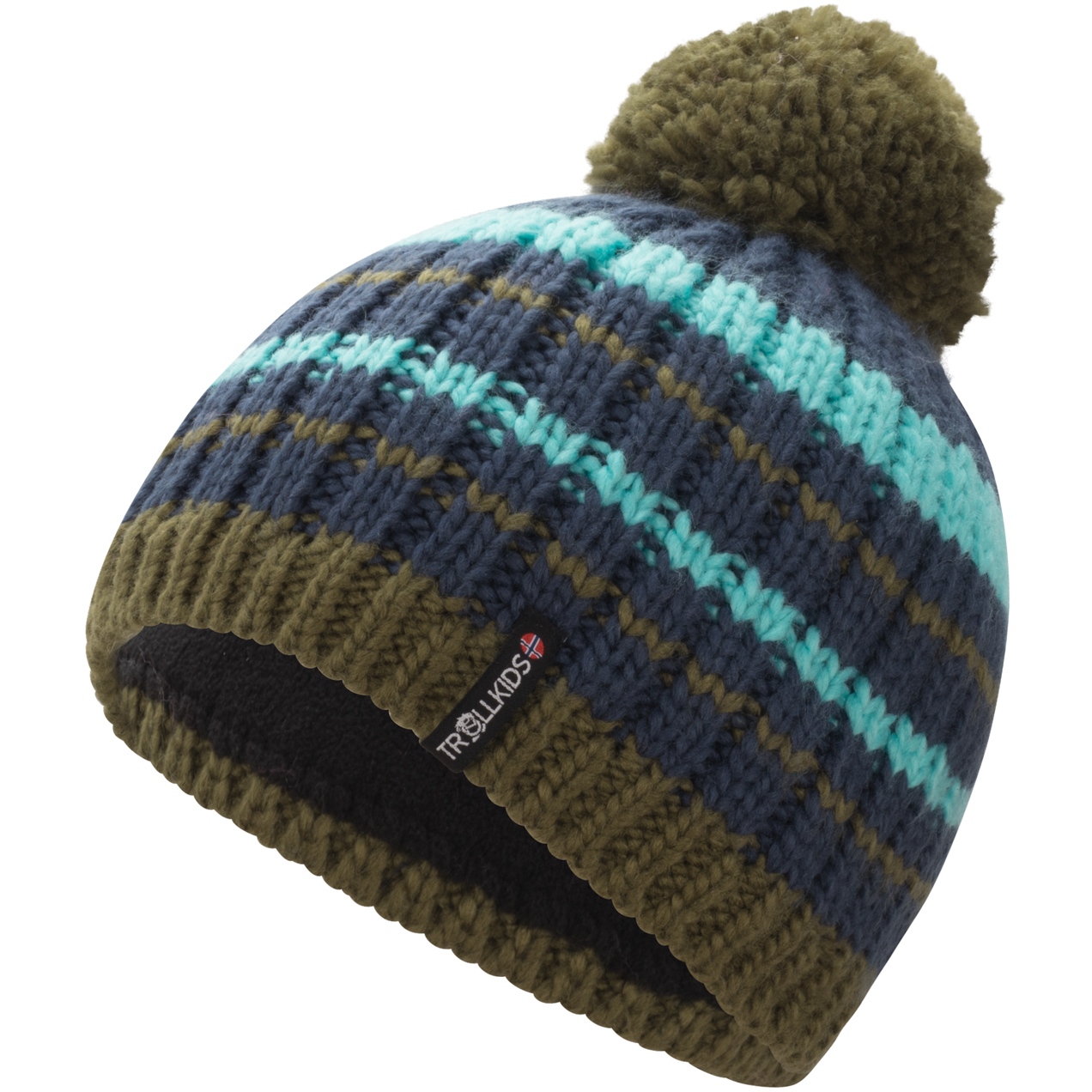 Produktbild von Trollkids Hafjell Bommelmütze Kinder - pine green/mystic blue