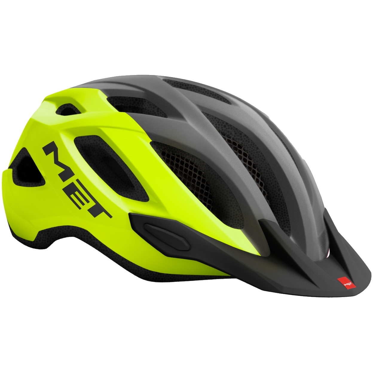 Image of MET Crossover Helmet - Fluo Yellow Grey