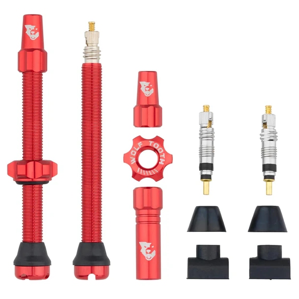 Photo produit de Wolf Tooth Kit de Valve Tubeless - 60mm - rouge