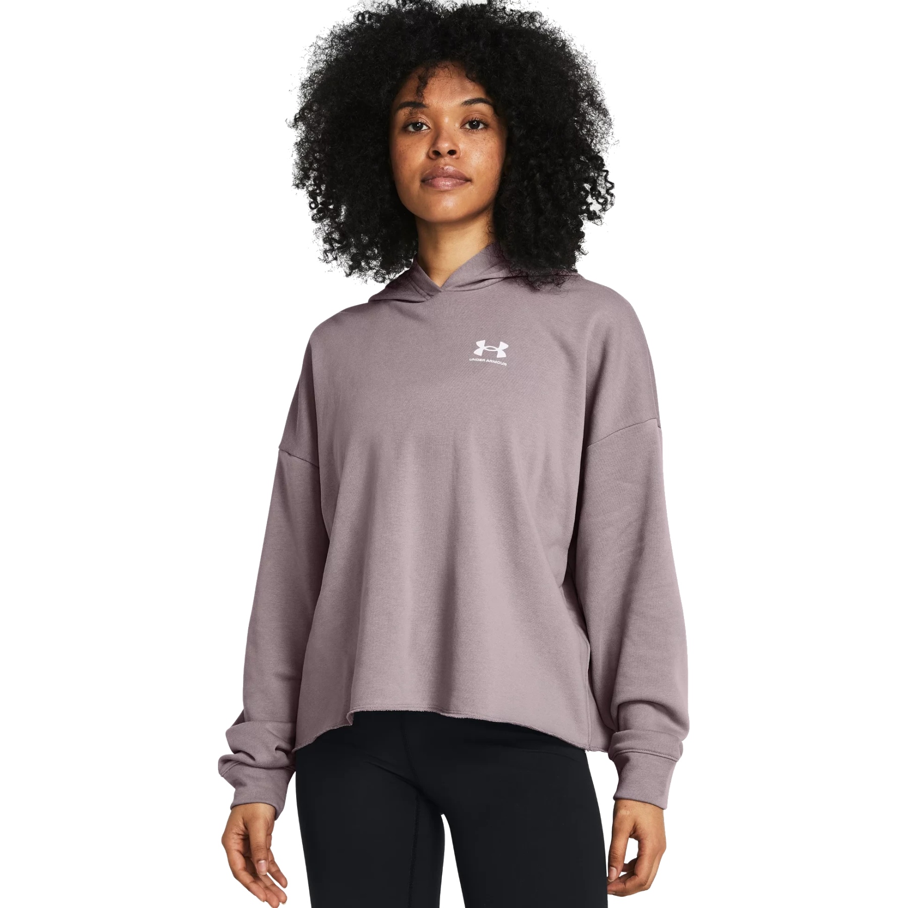 Under Armour UA Rival Terry Oversize Hoodie Women Tetra Gray White BIKE24