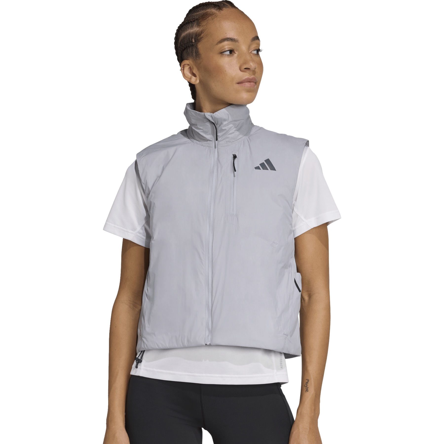 женский жилет для бега CLIMAWARM adidas Adi365 - halo silver JP3848