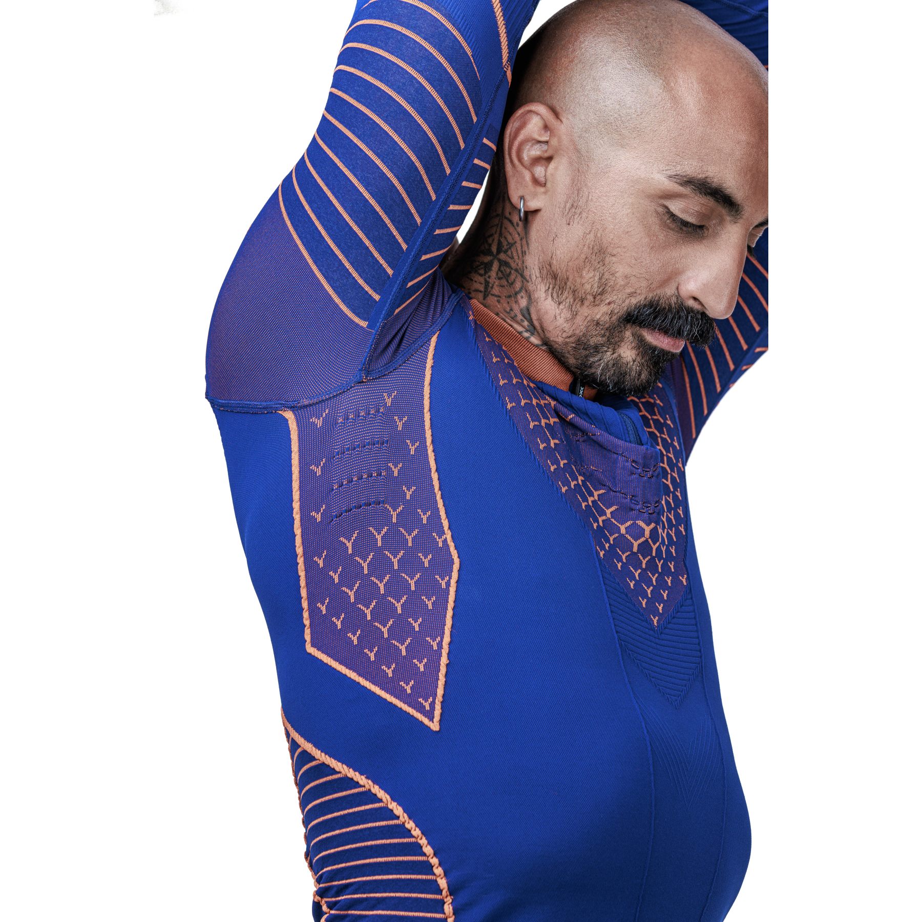 Cipo & Baxx Maglia Uomo Biker A Maniche Lunghe - Girocollo In Cotone Con Effetto Batik