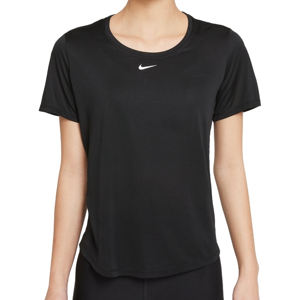 Productfoto van Nike Dri-Fit One Standard Fit T-Shirt Dames - zwart/wit DD0638-010