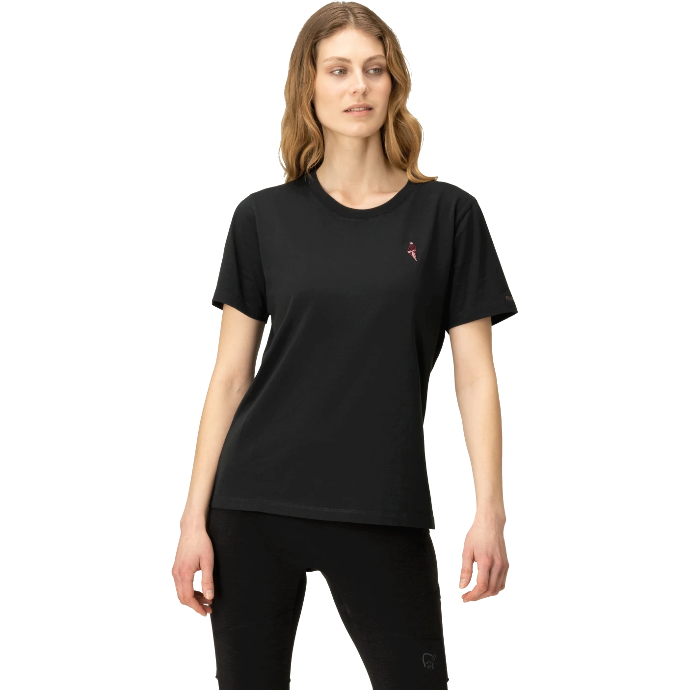 Picture of Norrona /29 cotton activity embroidery T-Shirt Women - Caviar