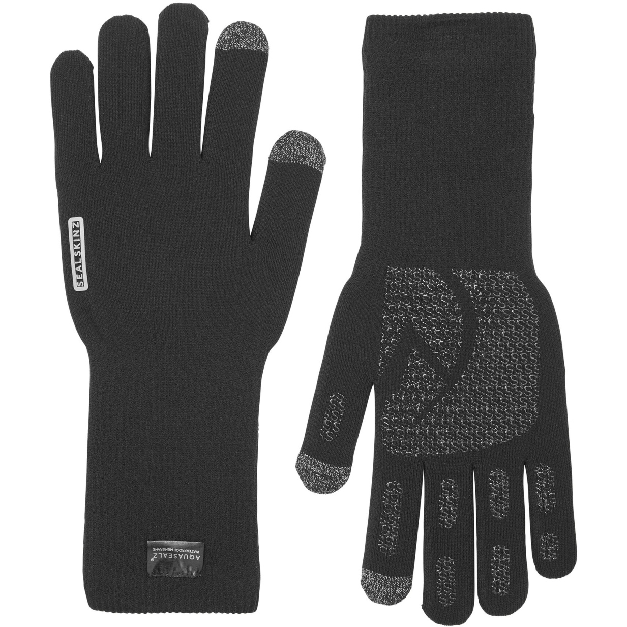 Водонепроницаемые трикотажные перчатки SealSkinz Skeyton для любых погодных условий Ultra Grip - Черный
