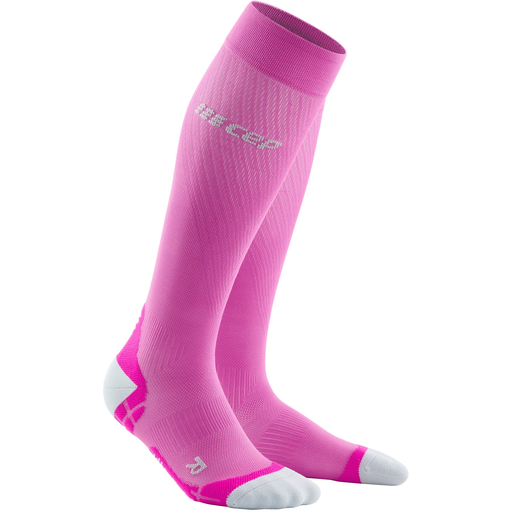 Produktbild von CEP Run Ultralight Kompressionssocken Damen - pink/light grey
