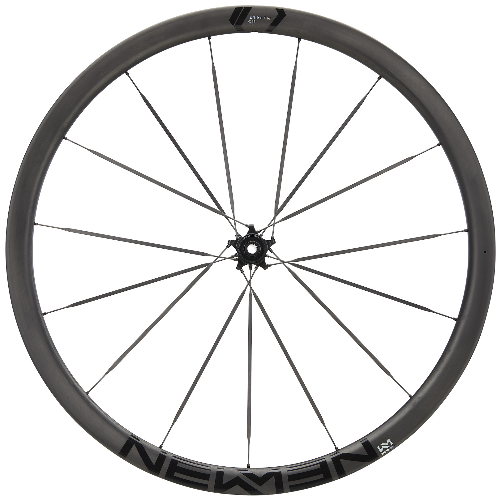 Productfoto van Newmen Streem Climbing VONOA C.35 Voorwiel - 28&quot; | Carbon | Clincher | Centerlock - 12x100mm