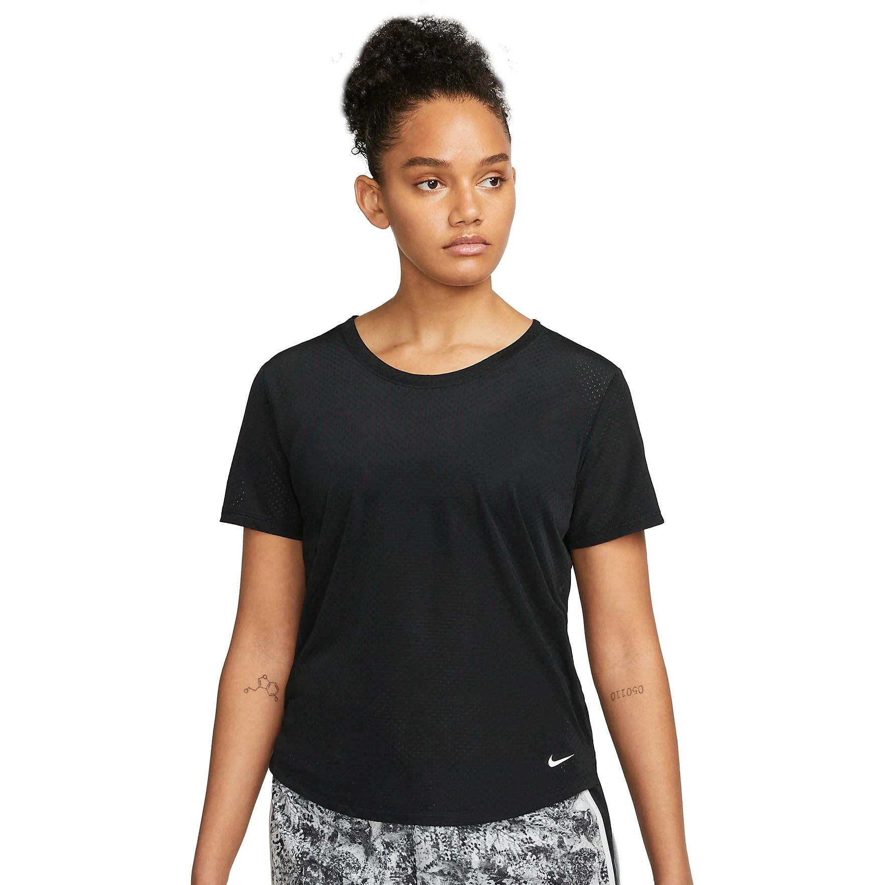 Picture of Nike Dri-FIT One Breathe Short-Sleeve Top Women - black/white DX0131-010