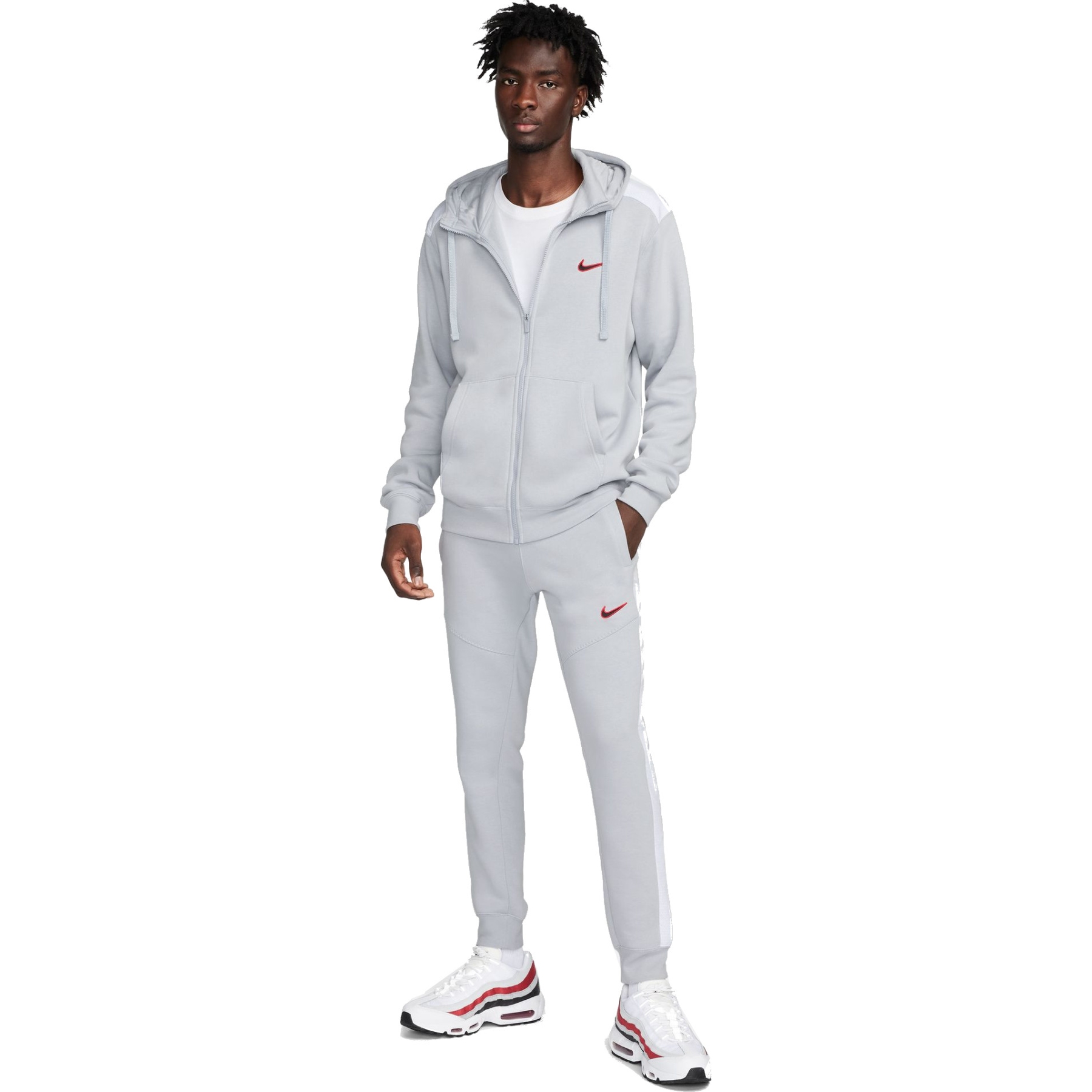 Nike Chaqueta Chandal Hombre - Sportswear Fleece - wolf grey/white  FQ8819-012