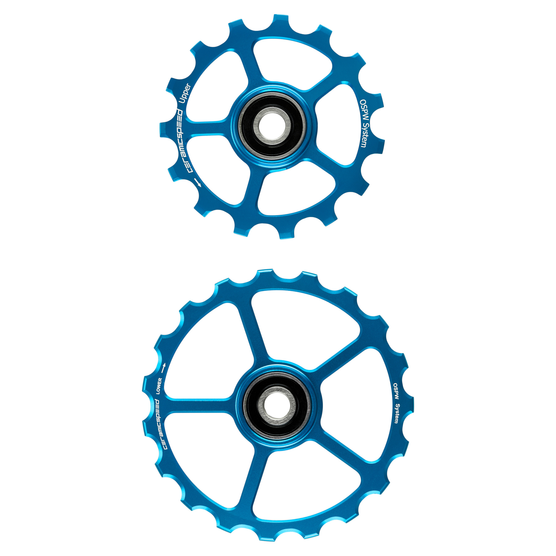 Picture of CeramicSpeed Replacement Derailleur Pulleys - OSPW | 15/19 Teeth | Coated Bearings - blue