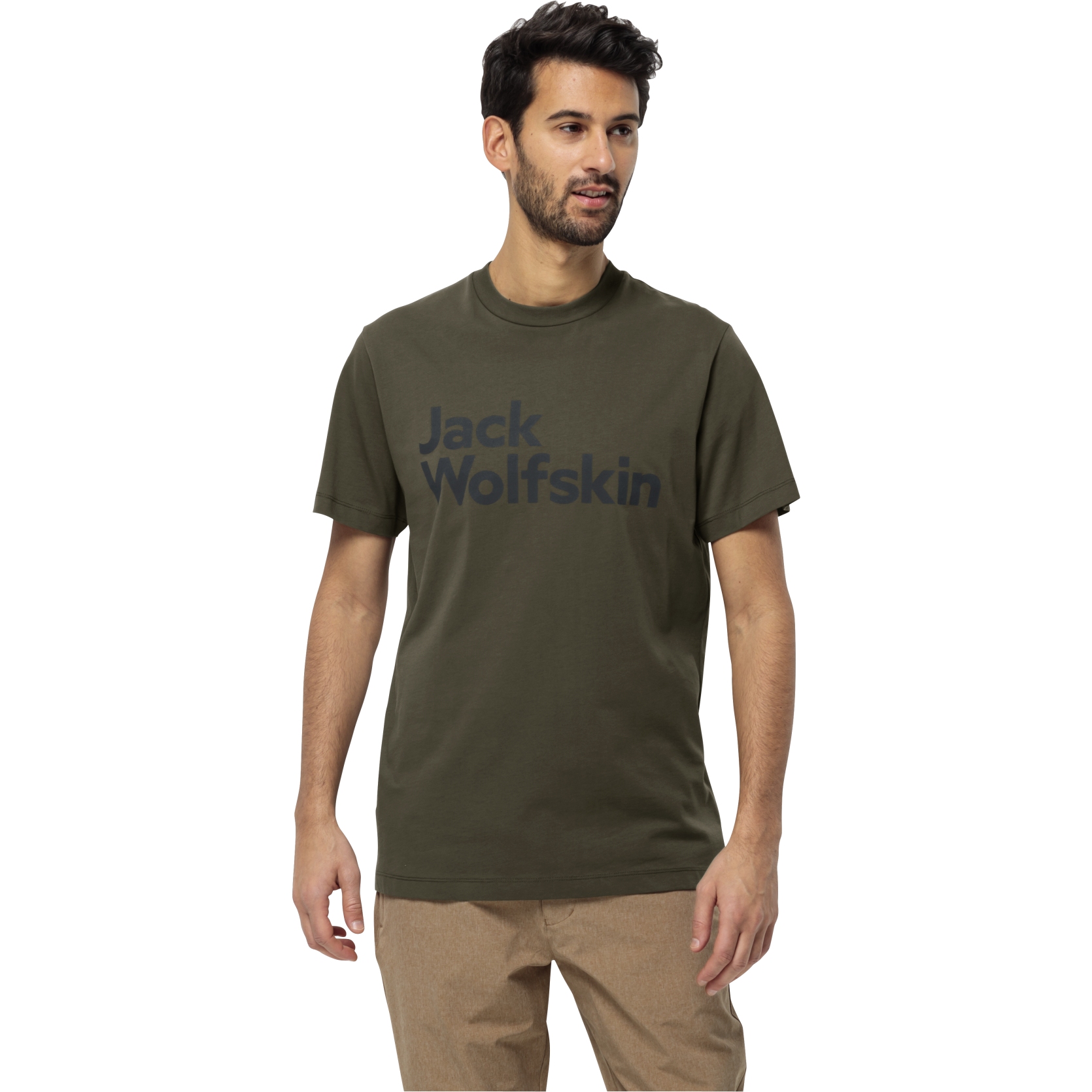Jack Wolfskin Essential island moss | Logo BIKE24 T-Shirt 