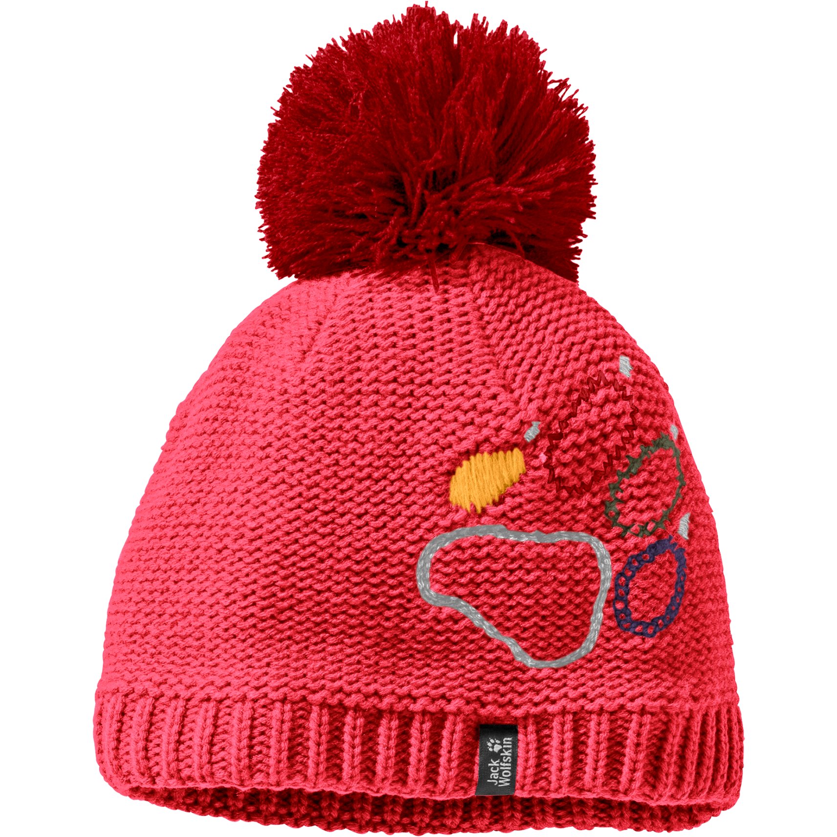 Picture of Jack Wolfskin Paw Knit Cap Kids - tulip red