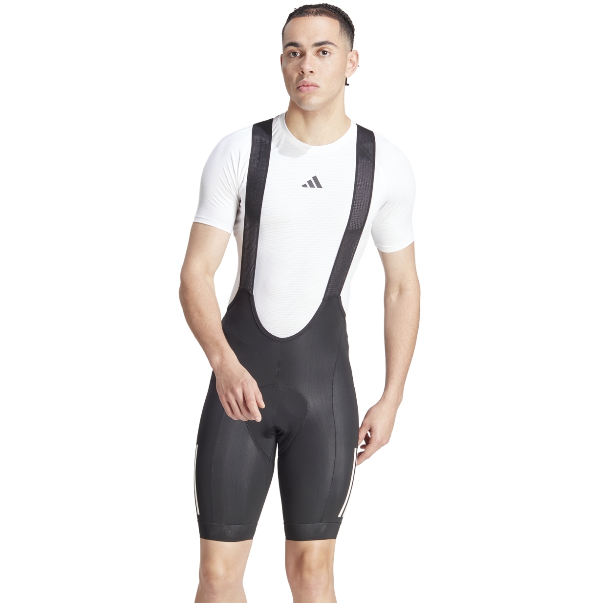 Photo produit de adidas Cuissard à Bretelles Courte Homme - Essential 3-Stripes Padded - noir IP2676