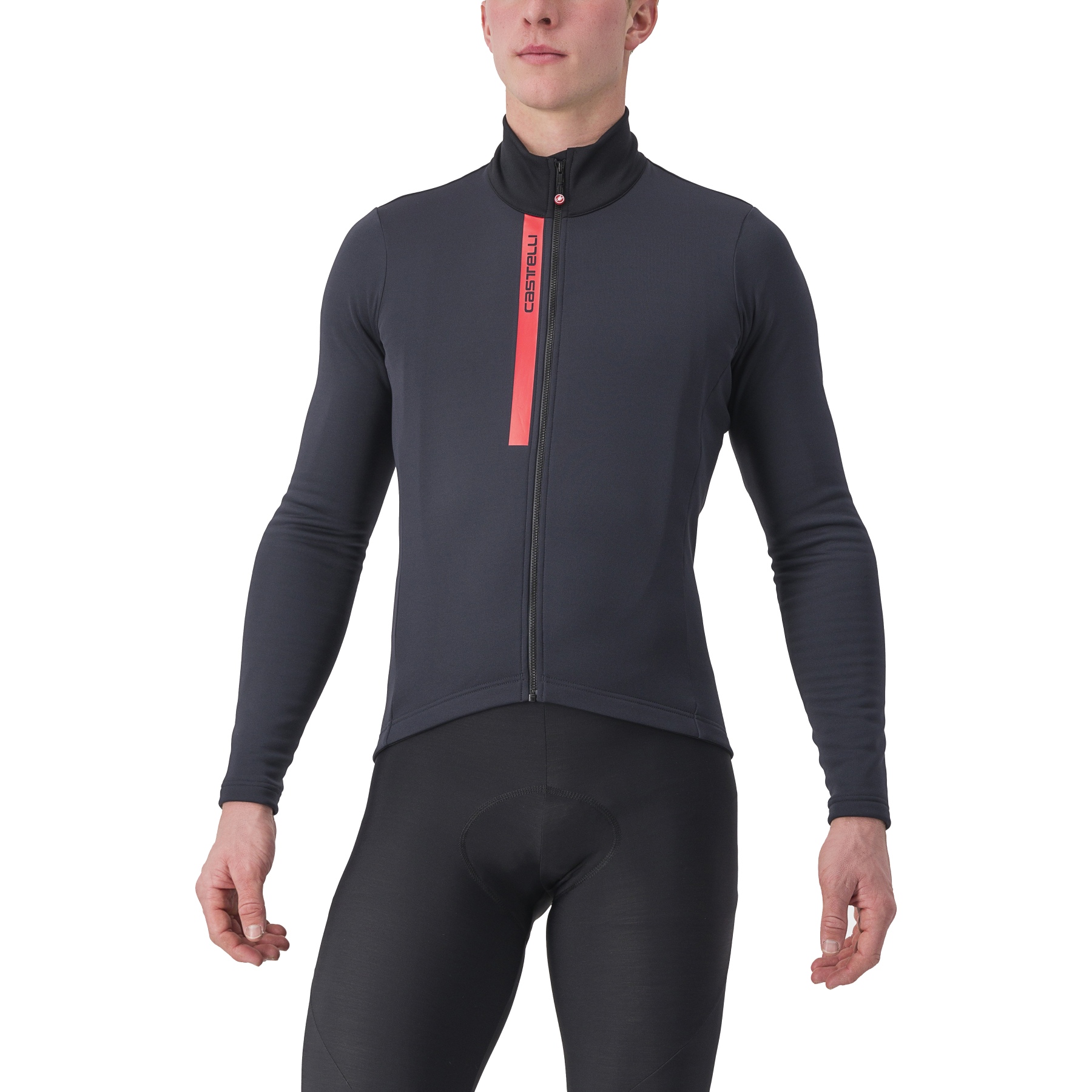 Picture of Castelli Entrata Thermal Jersey - light black/red 085