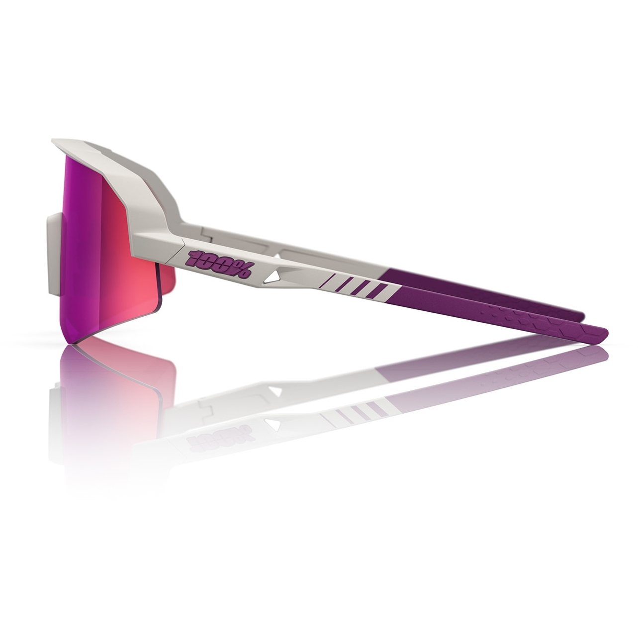100% Slendale SL Glasses - Matte Chalk - Purple Mirror | BIKE24