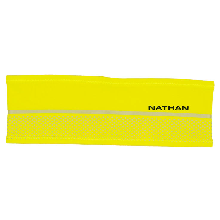 Produktbild von Nathan Sports Hypernight Stirnband - Hi Vis Yellow/Geo Print