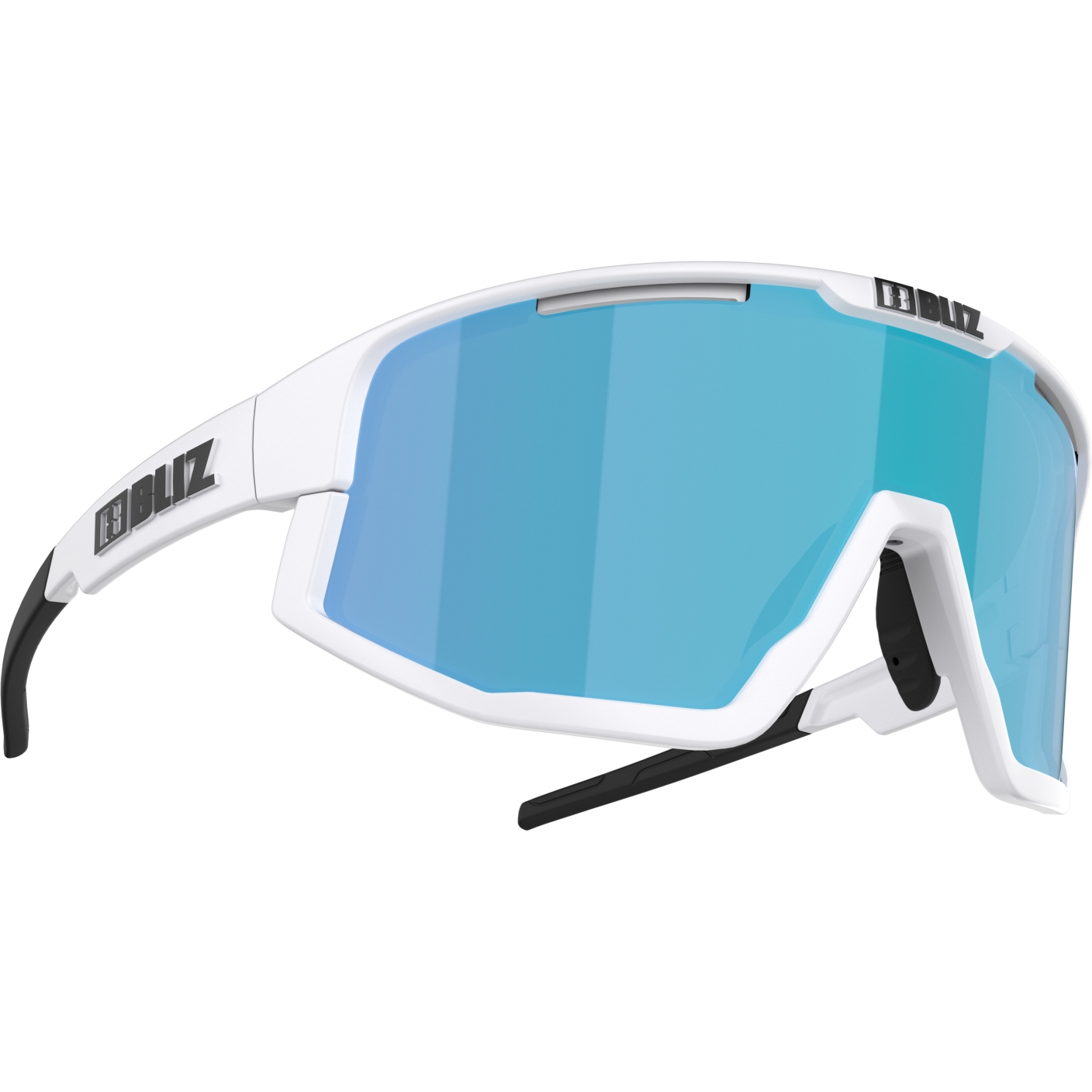 Produktbild von Bliz Fusion Small Brille - Matt White / Brown with Blue Multi