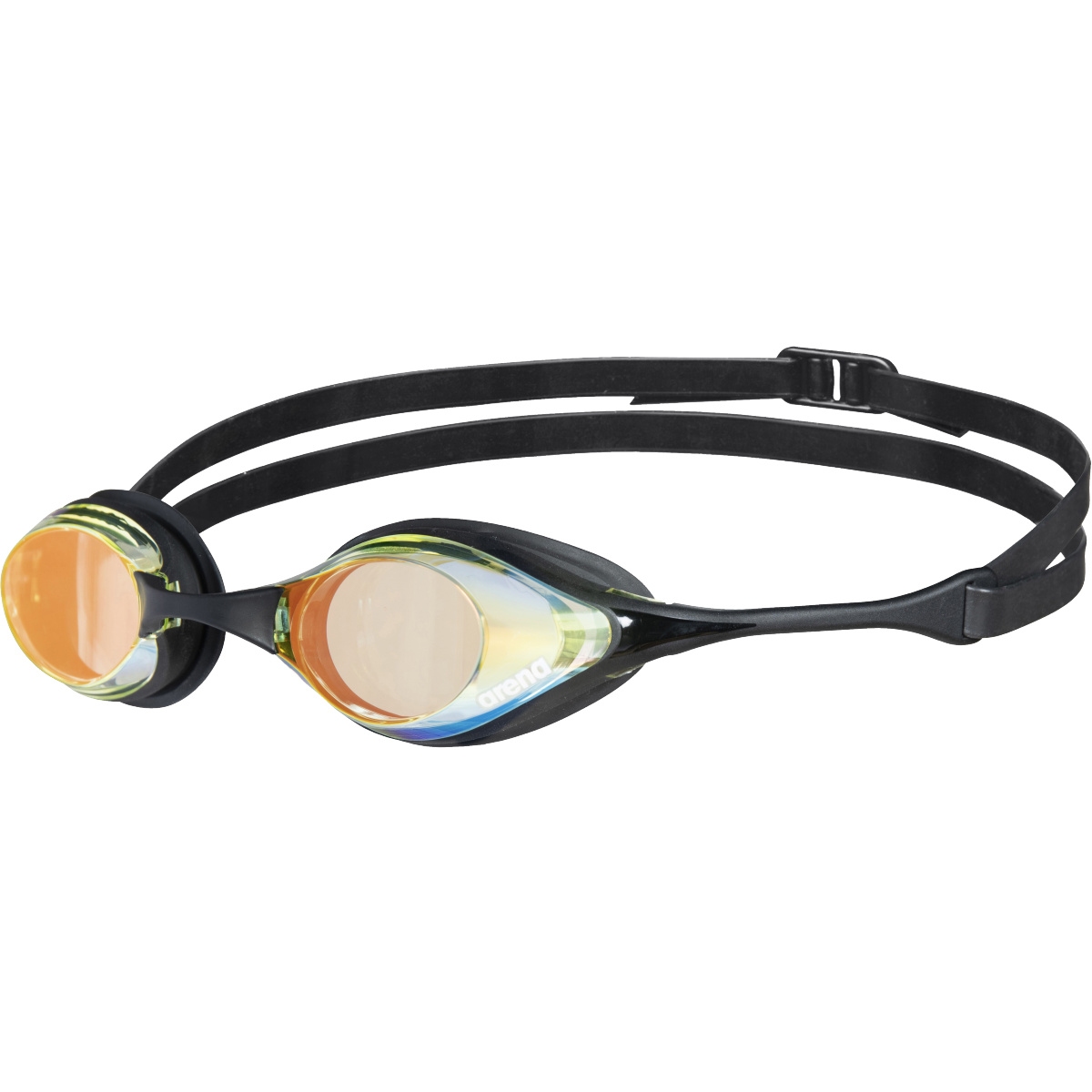 Image of arena Cobra Swipe Mirror Swimming Goggles - Yellow Copper - Black