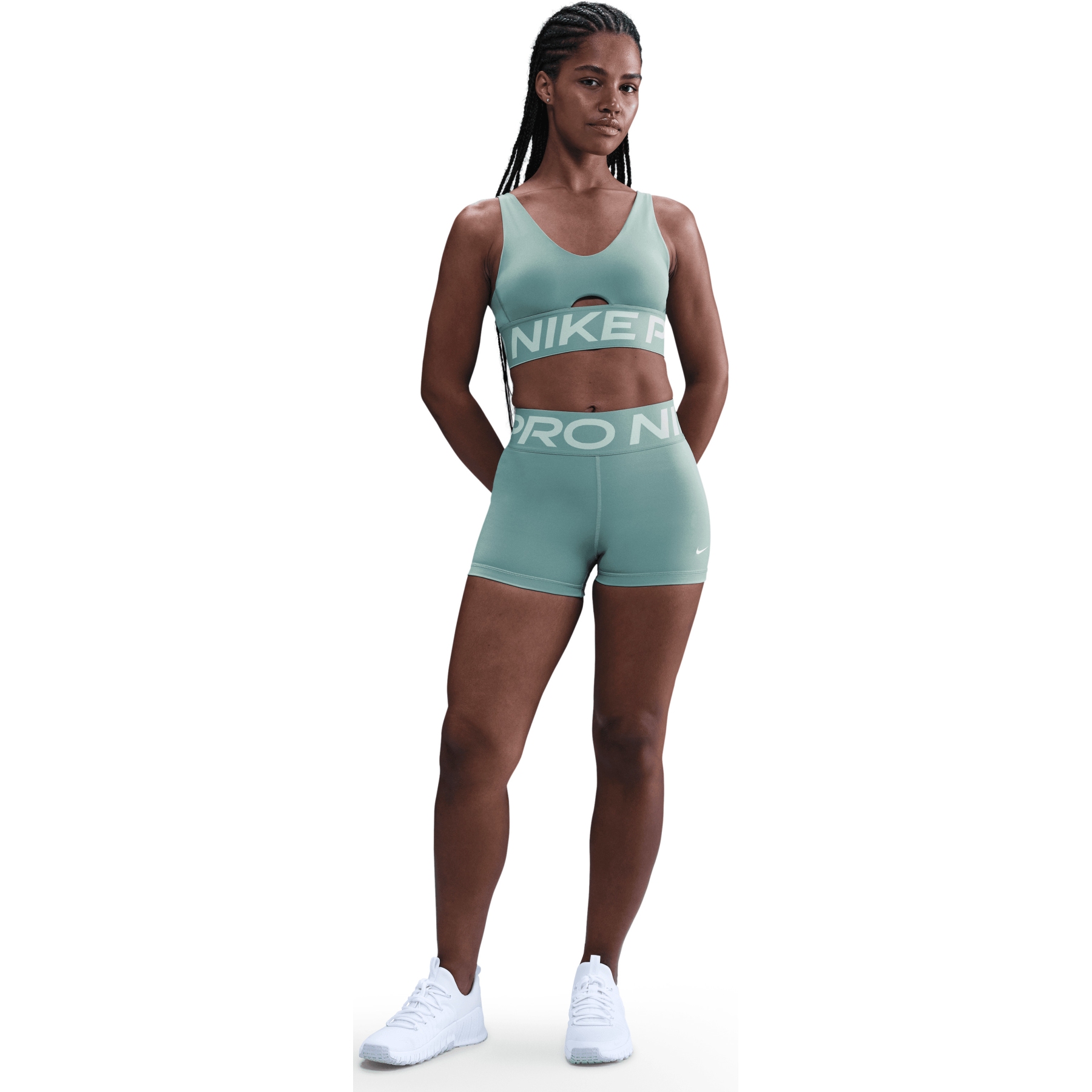 nike cotton shorts and sports bra set