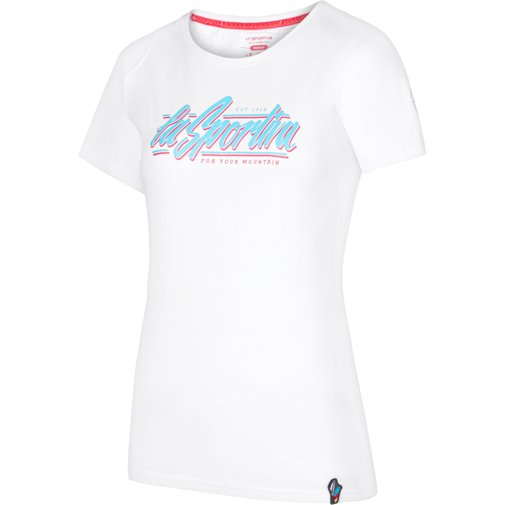 Productfoto van La Sportiva Retro T-Shirt Dames - White/Malibu Blue