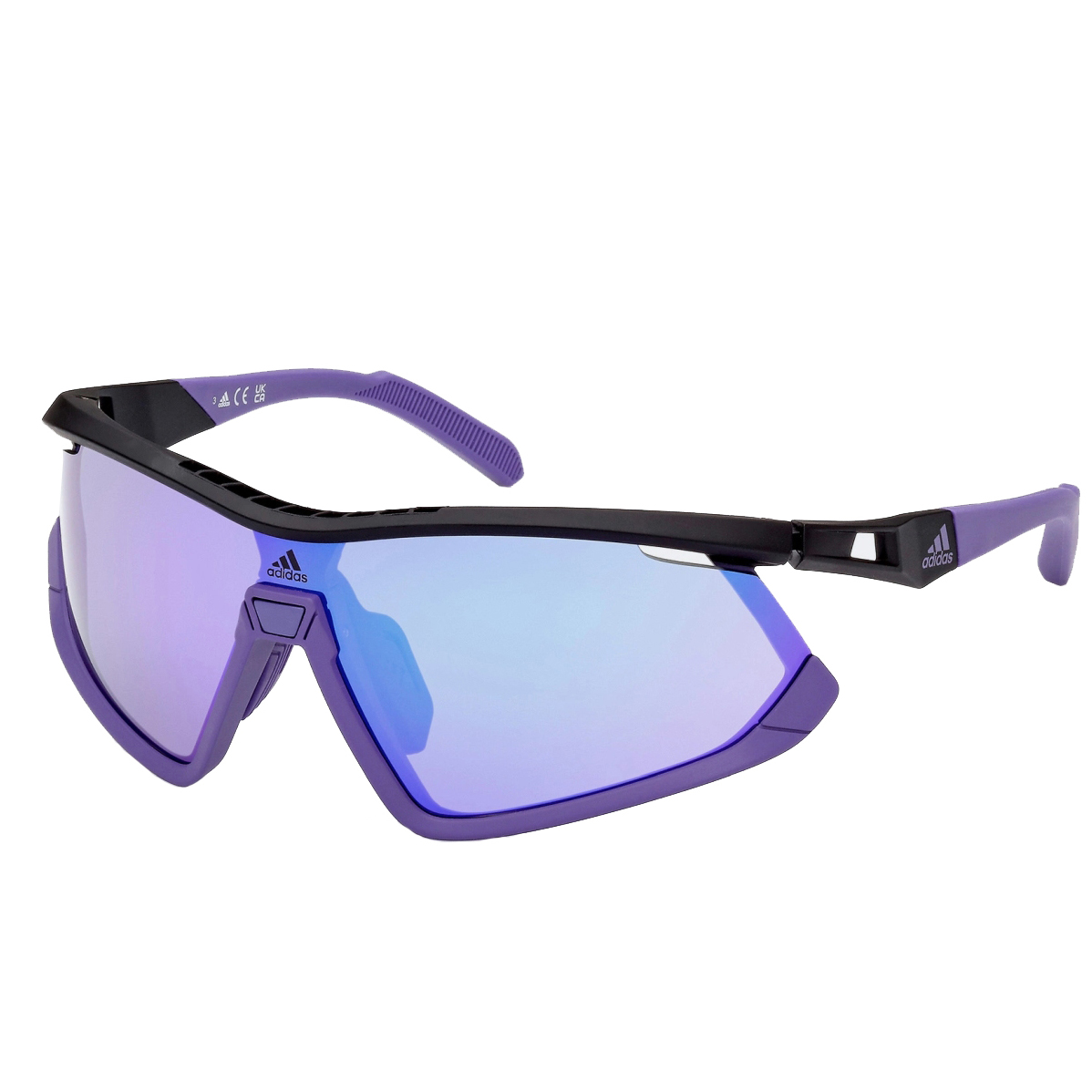 Image of adidas Cmpt Aero SP0055 Sport Sunglasses - Black/Other / Contrast Mirror Violet + Clear