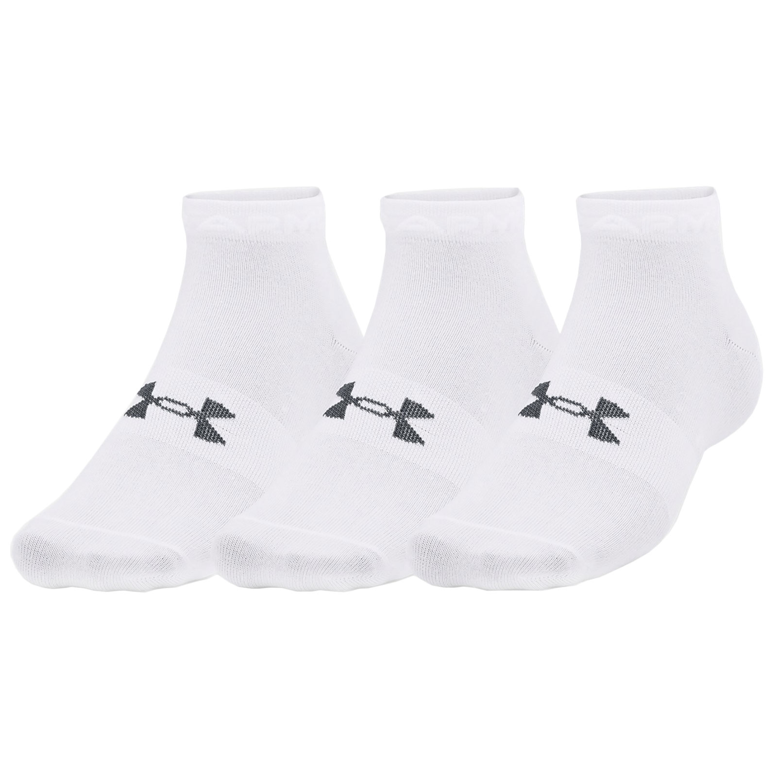 Produktbild von Under Armour UA Essential Low Cut Socken im 3er-Pack - Weiß / Pitch Gray