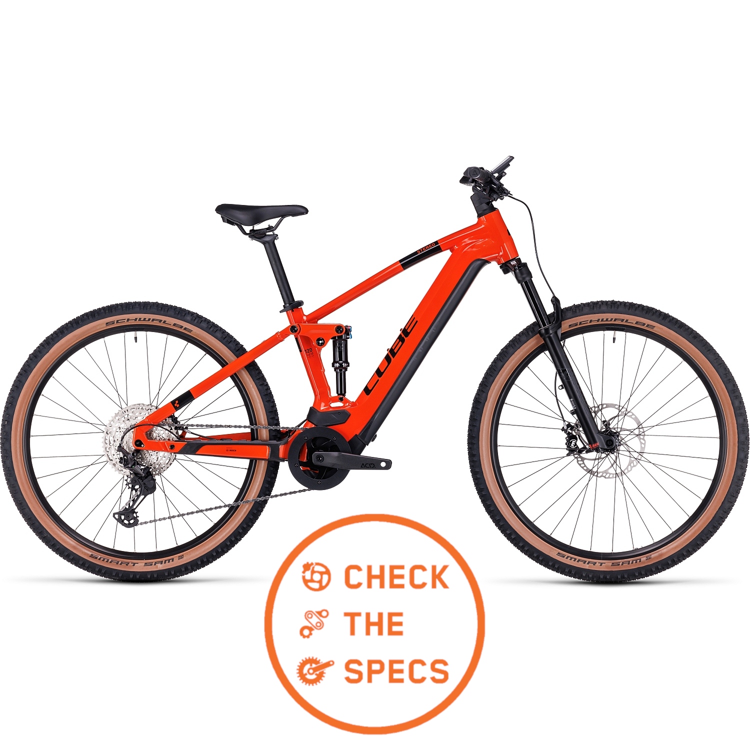 Picture of CUBE STEREO HYBRID 120 Race 625 - Electric Mountainbike - 2023 - fireorange / black A01