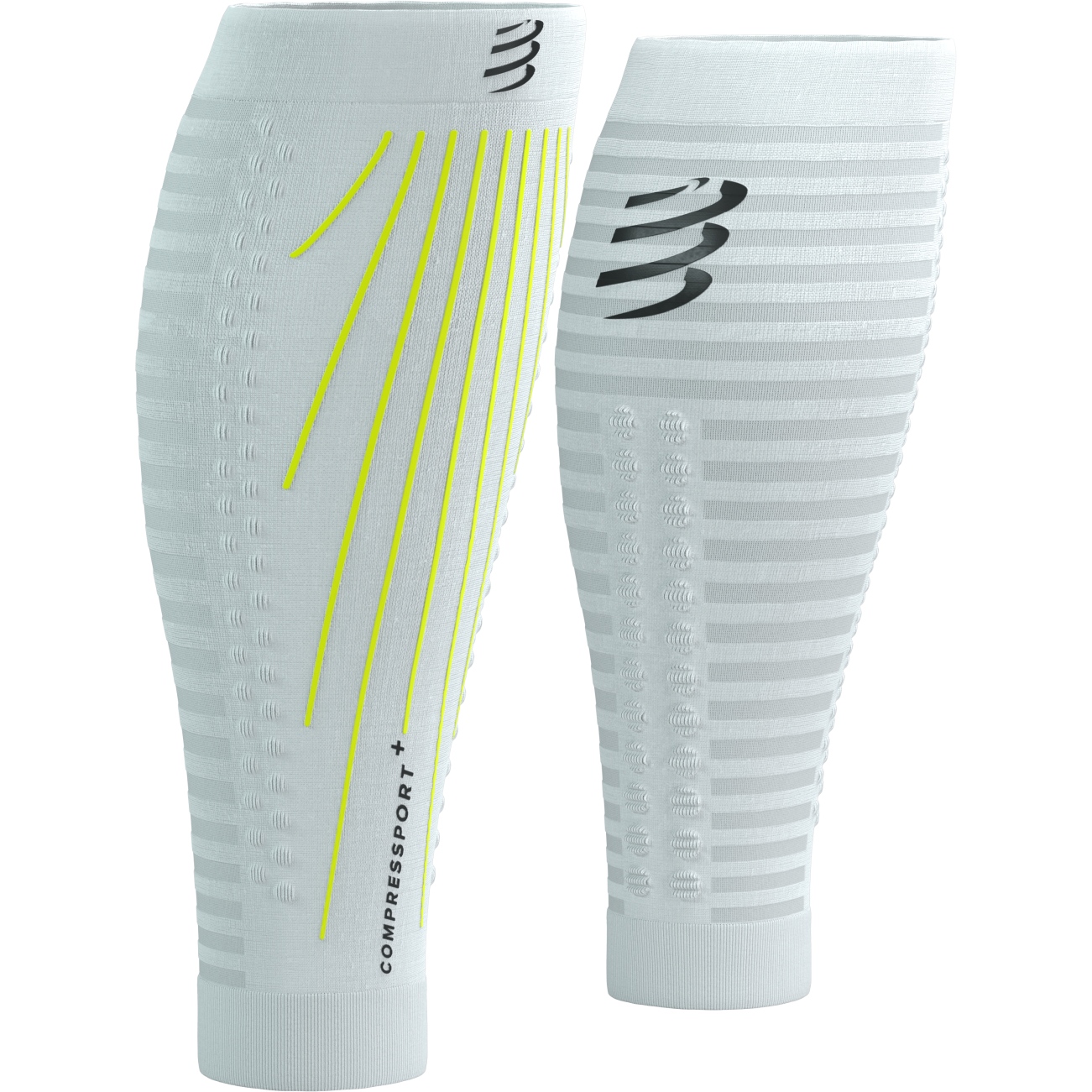 Picture of Compressport R2 Aero Compression Calf Sleeves - white/safety yellow